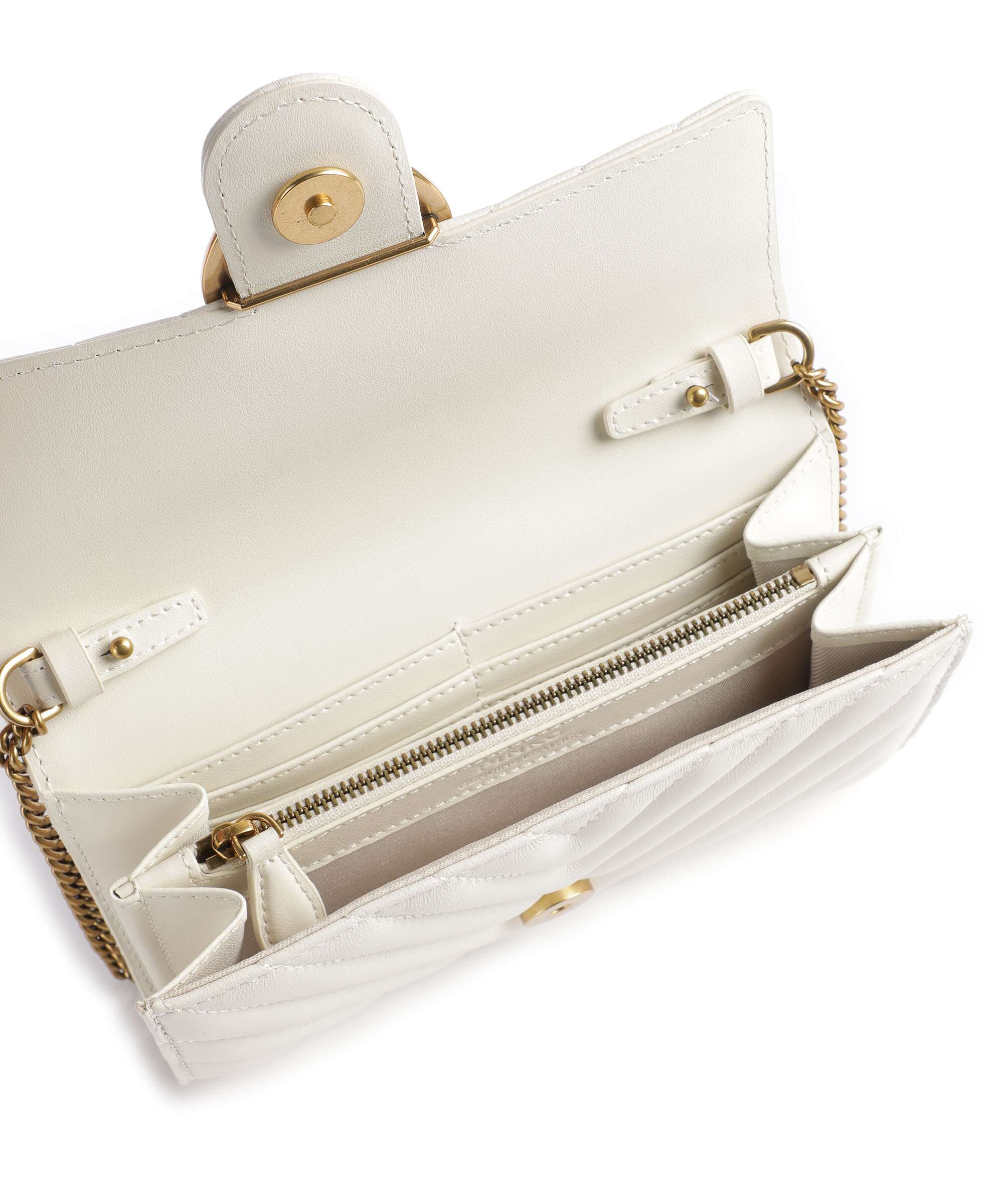 Pinko Love One Portfel bianco seta/antique gold - Image 6