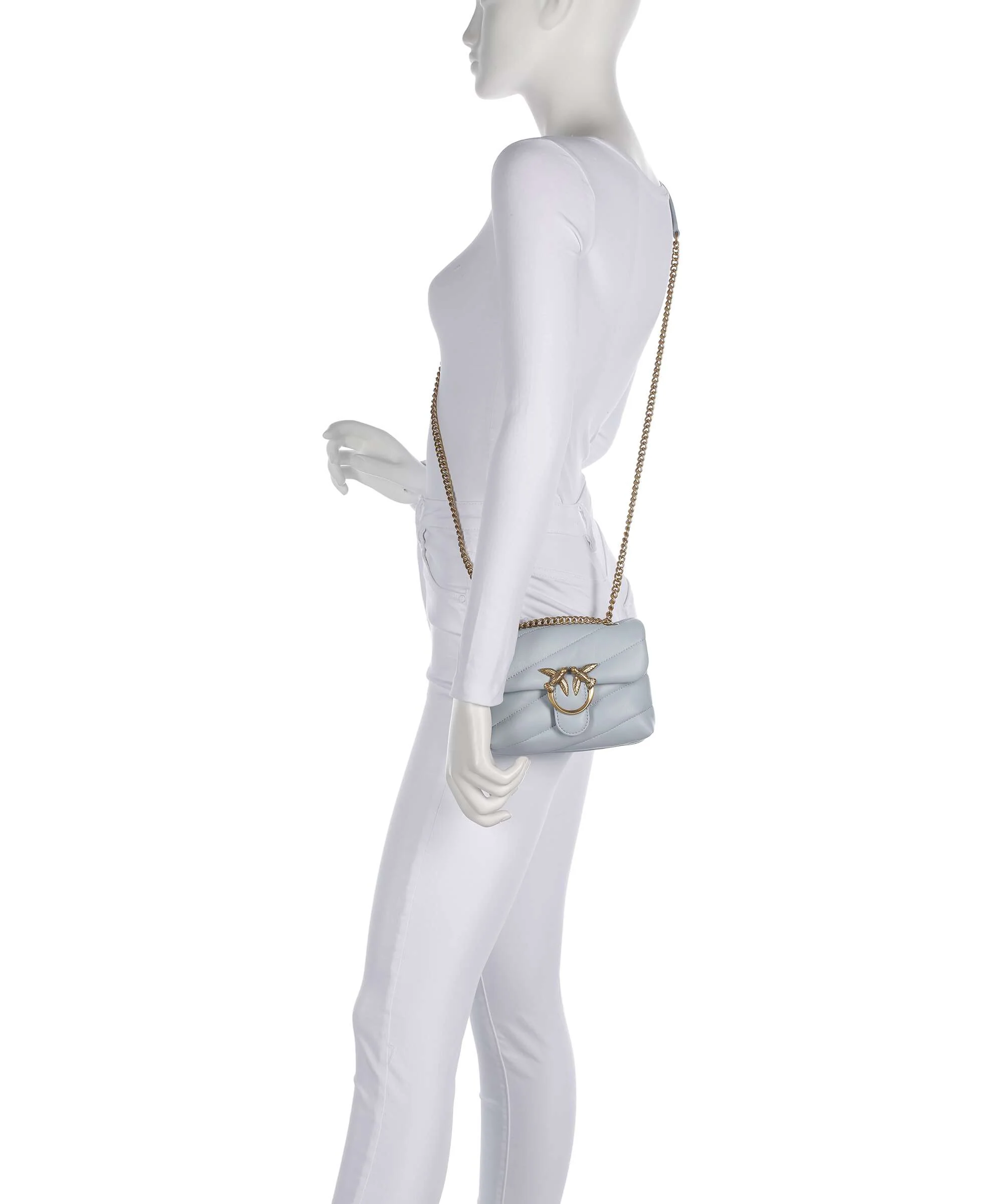 Pinko Love Puff Baby Torba na ramię azzurro celeste/antique gold - Image 3