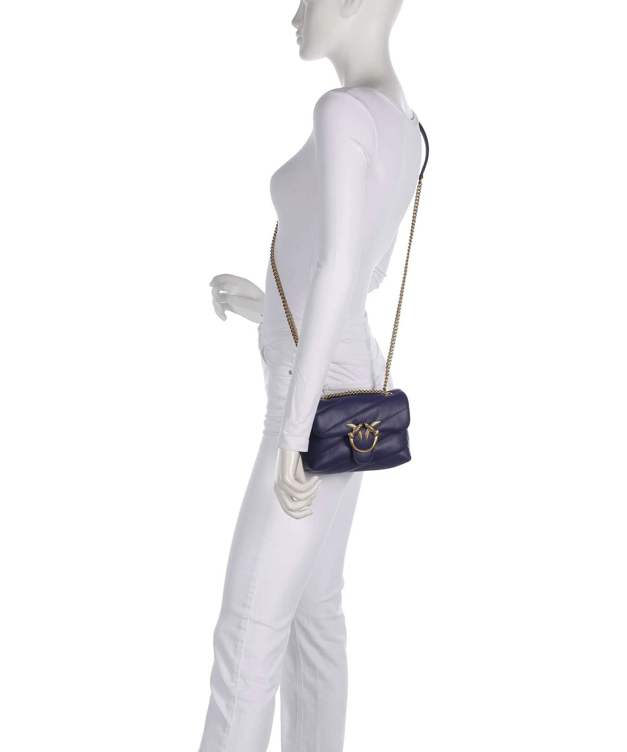 Pinko Love Puff Baby Torba na ramię viola/antique gold - Image 3