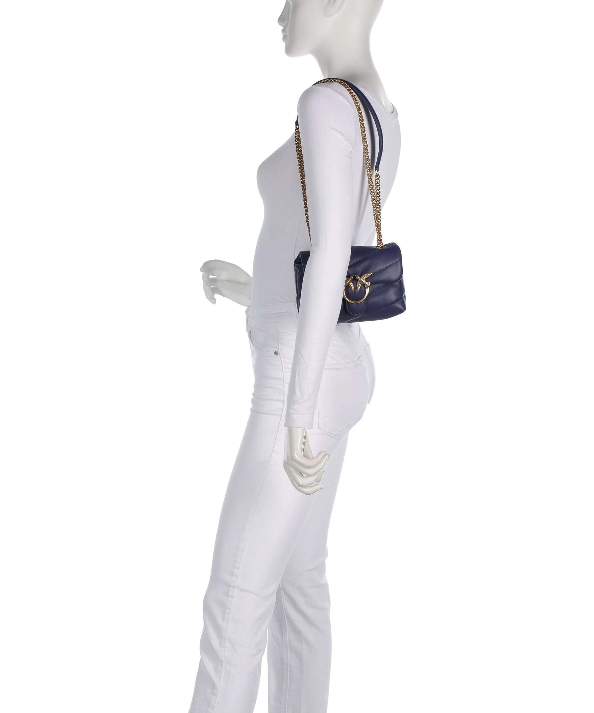Pinko Love Puff Baby Torba na ramię viola/antique gold - Image 4