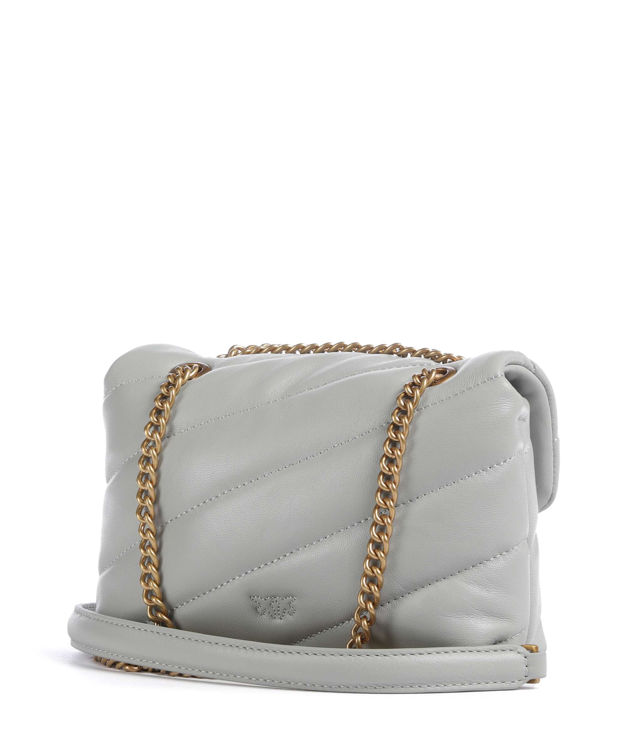 Pinko Love Puff Baby Torba na ramię grigio perla/antique gold - Image 2