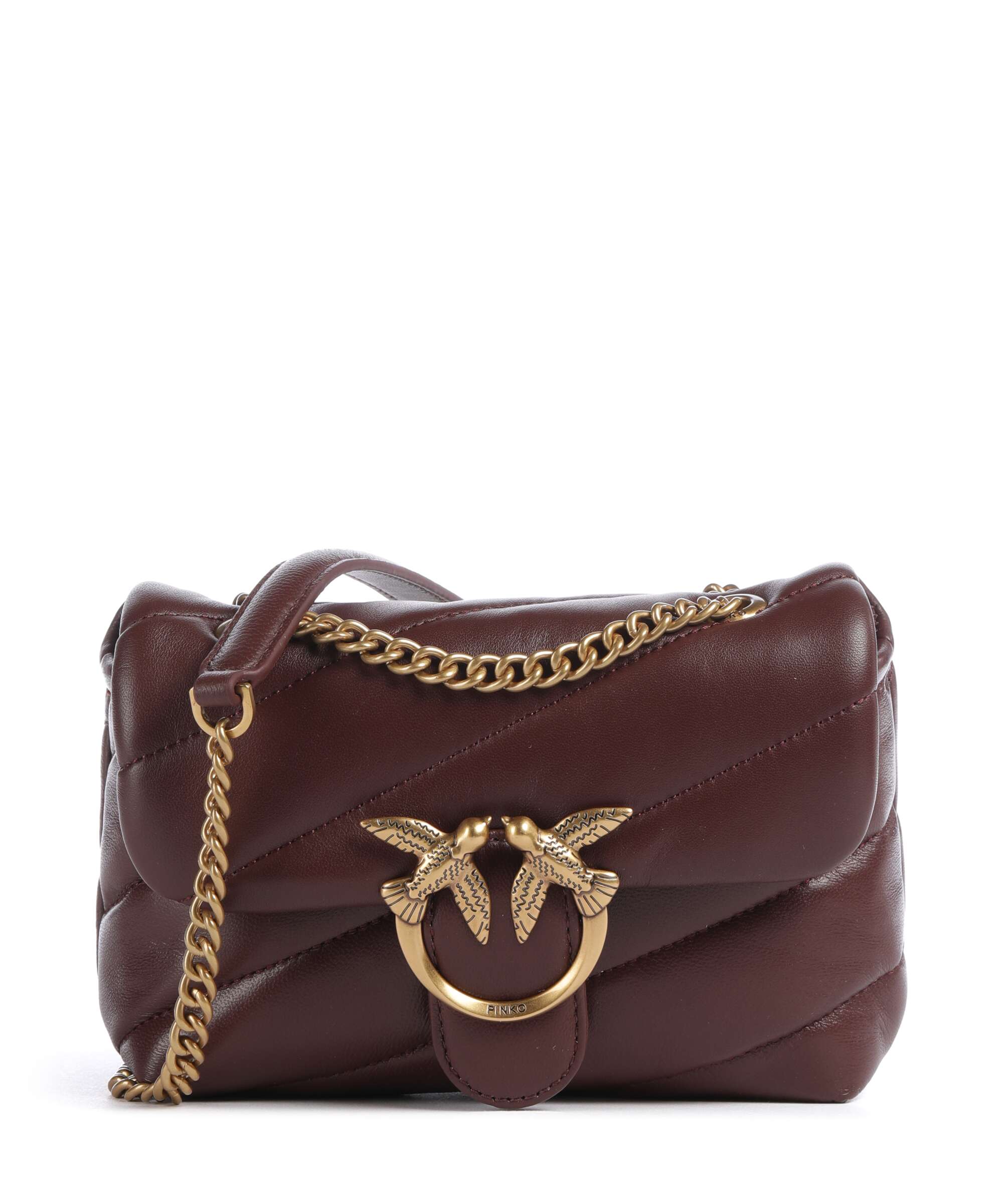 Pinko Love Puff Baby Torba na ramię burgundy wine/antique gold