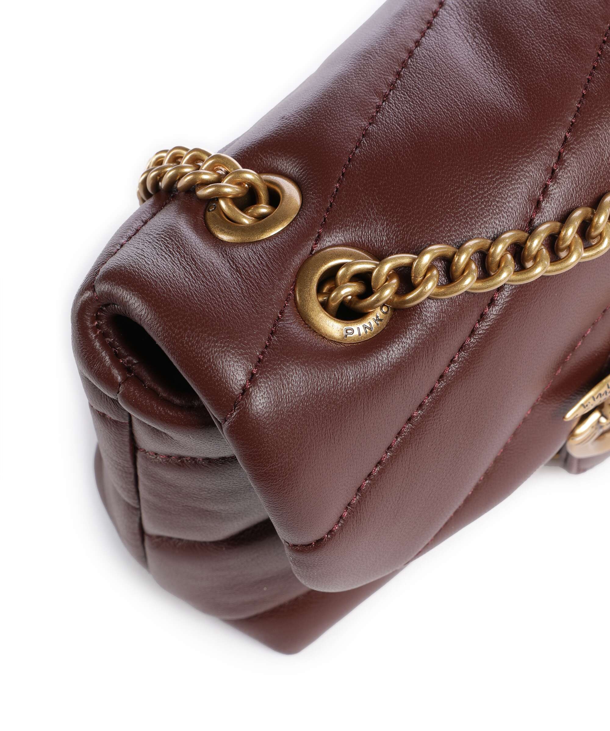 Pinko Love Puff Baby Torba na ramię burgundy wine/antique gold - Image 5