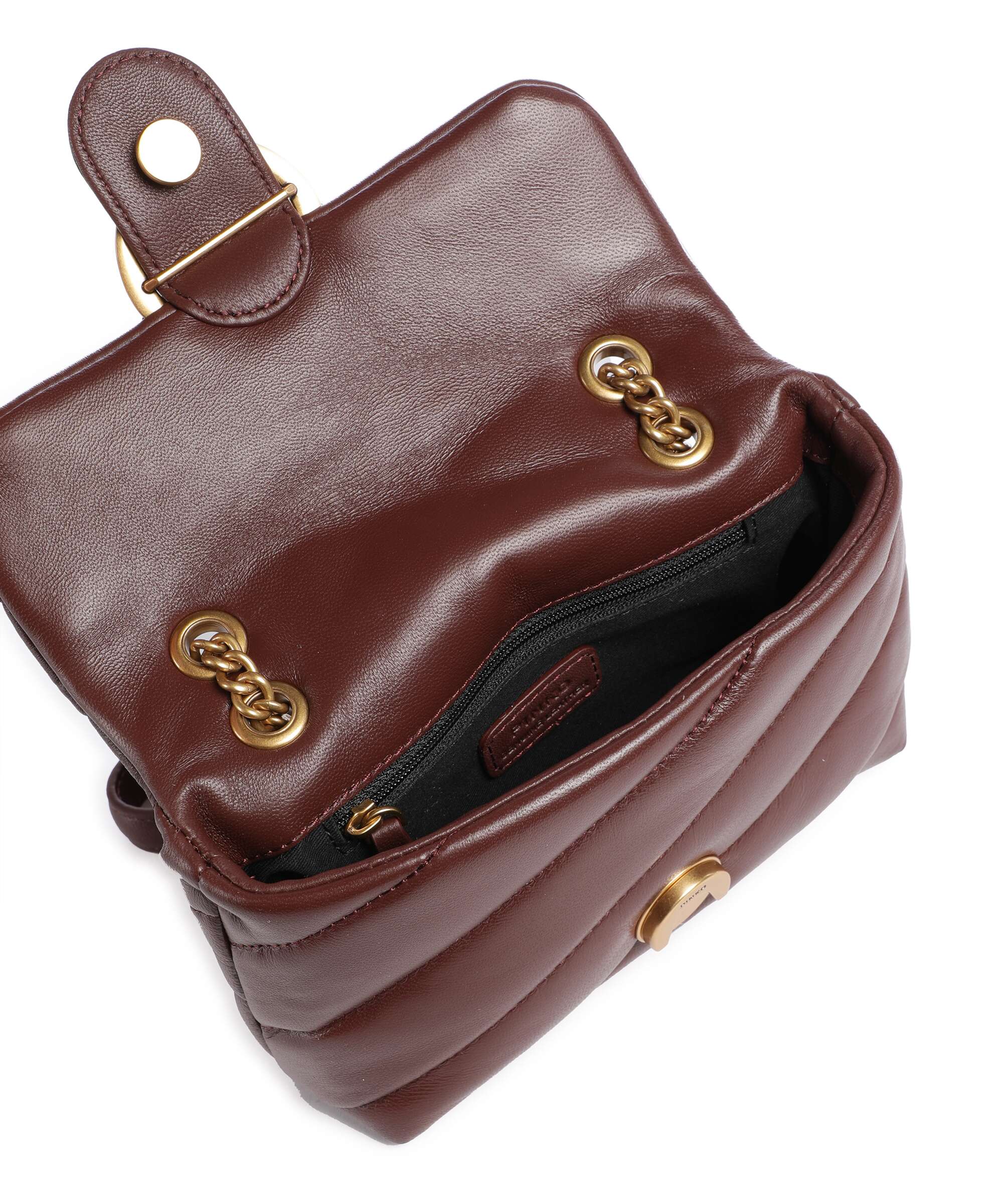 Pinko Love Puff Baby Torba na ramię burgundy wine/antique gold - Image 7