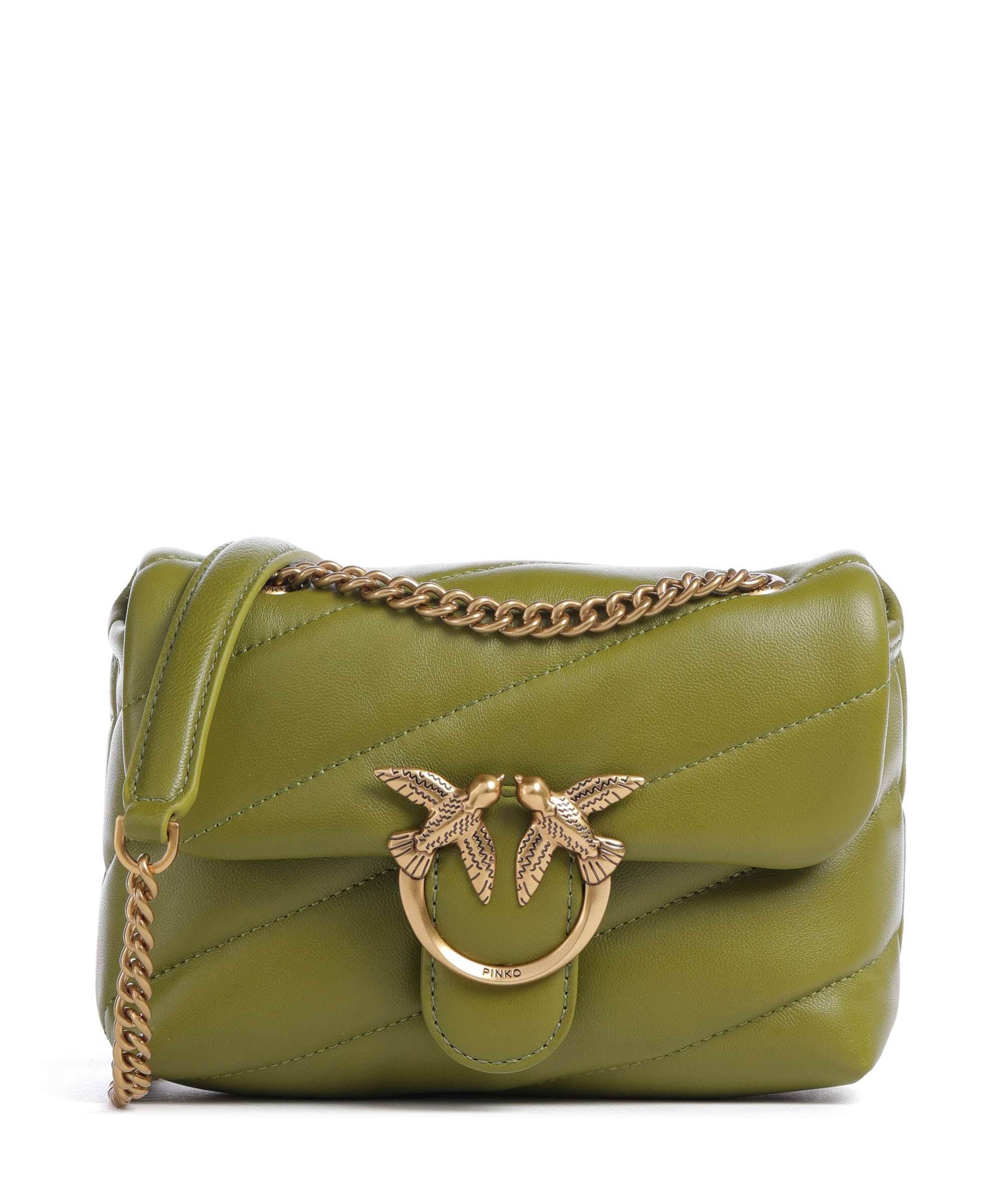 Pinko Love Puff Baby Torba na ramię verde erba/antique gold