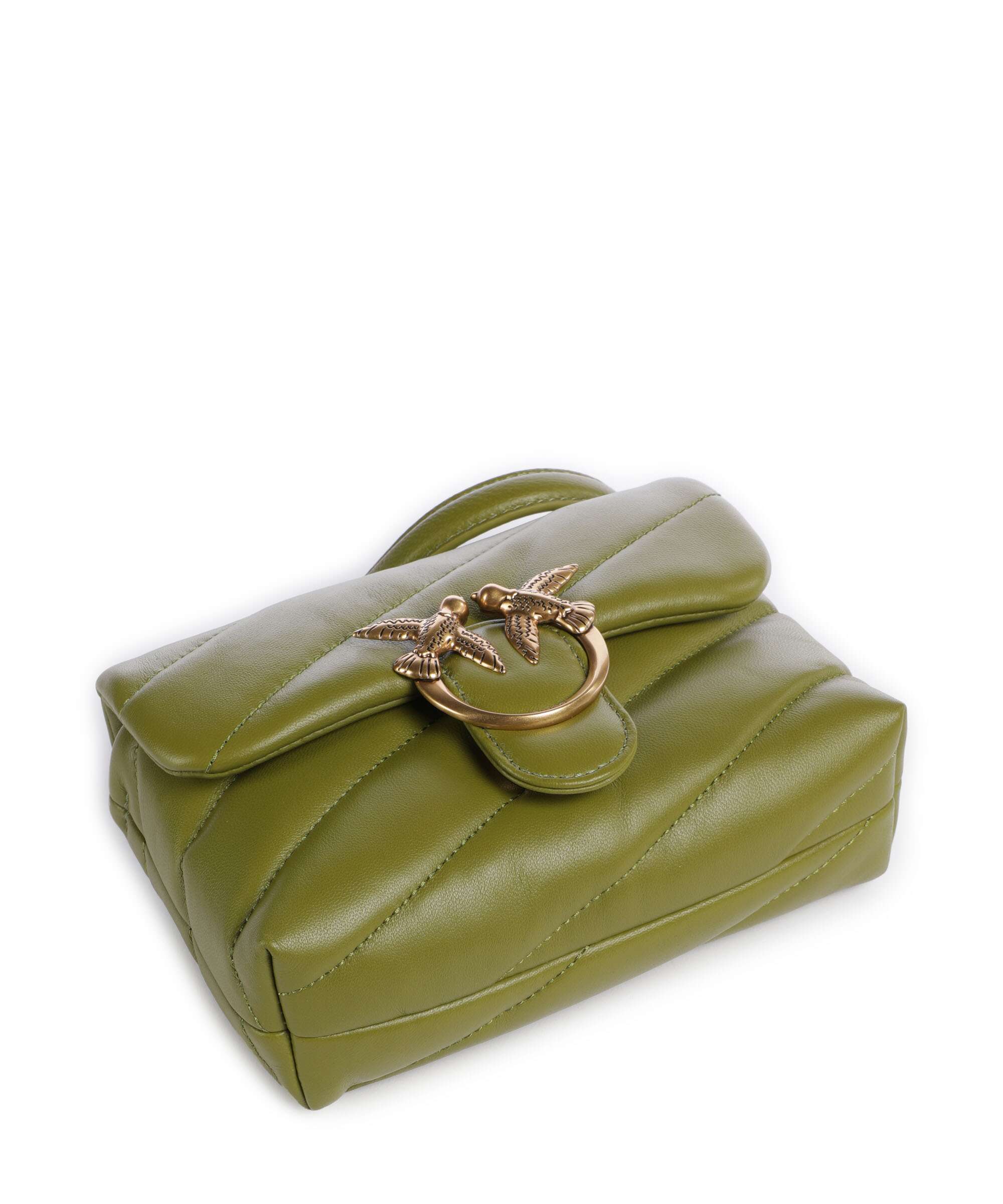 Pinko Love Puff Baby Torba na ramię verde erba/antique gold - Image 6