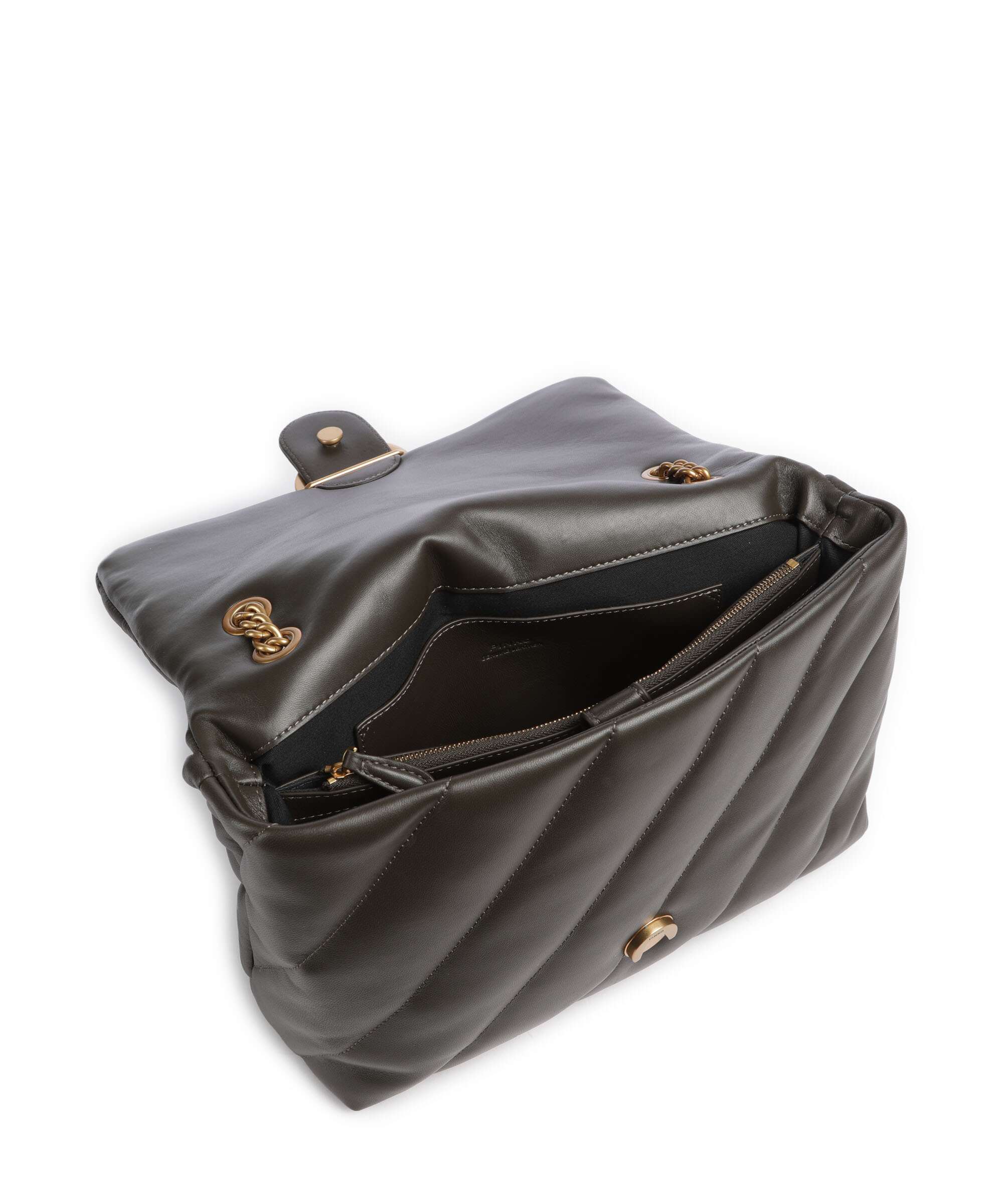 Pinko Love Puff Big Torba na ramię verde fango/antique gold - Image 5