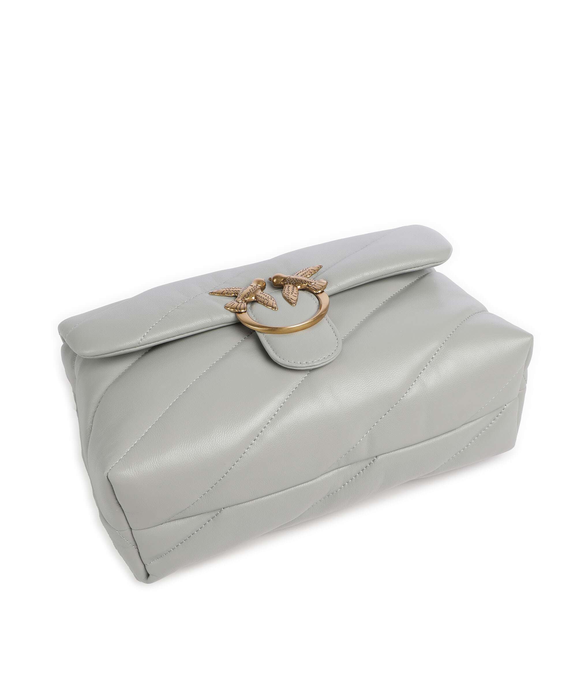 Pinko Love Puff Classic Torba na ramię grigio perla/antique gold - Image 5
