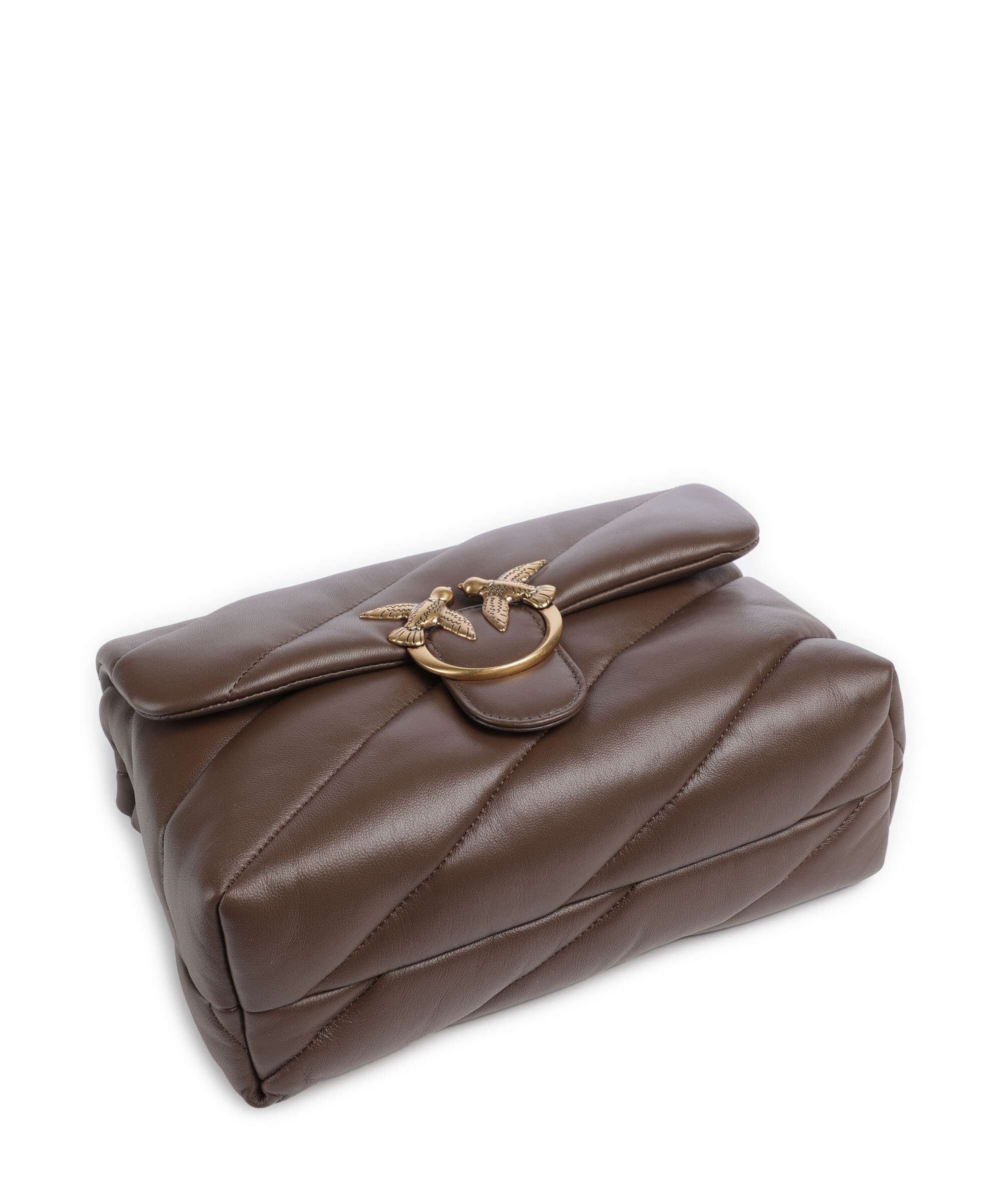 Pinko Love Puff Classic Torba na ramię marrone castano/antique gold - Image 6
