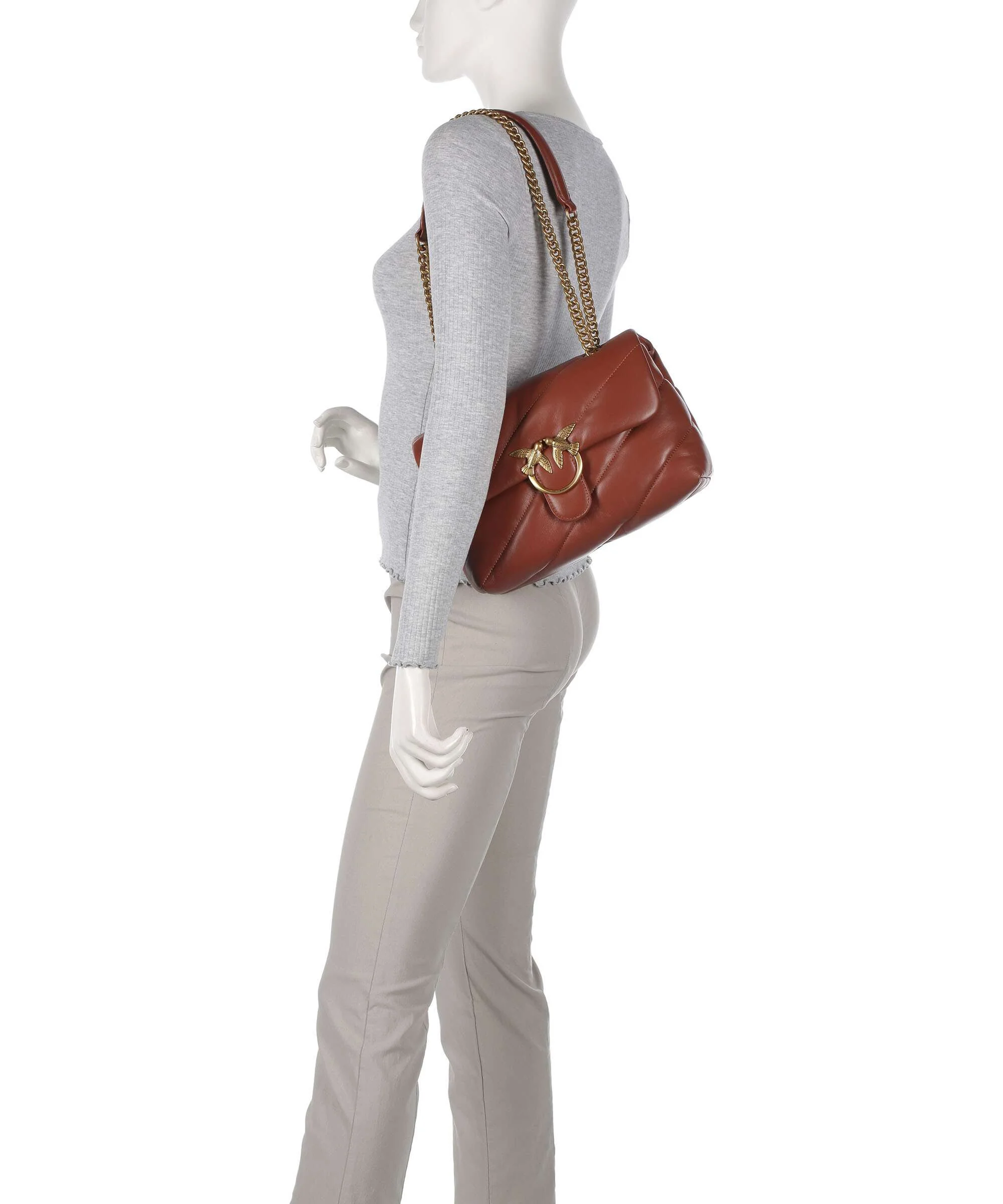 Pinko Love Puff Classic Torba na ramię arabo/antique gold - Image 3