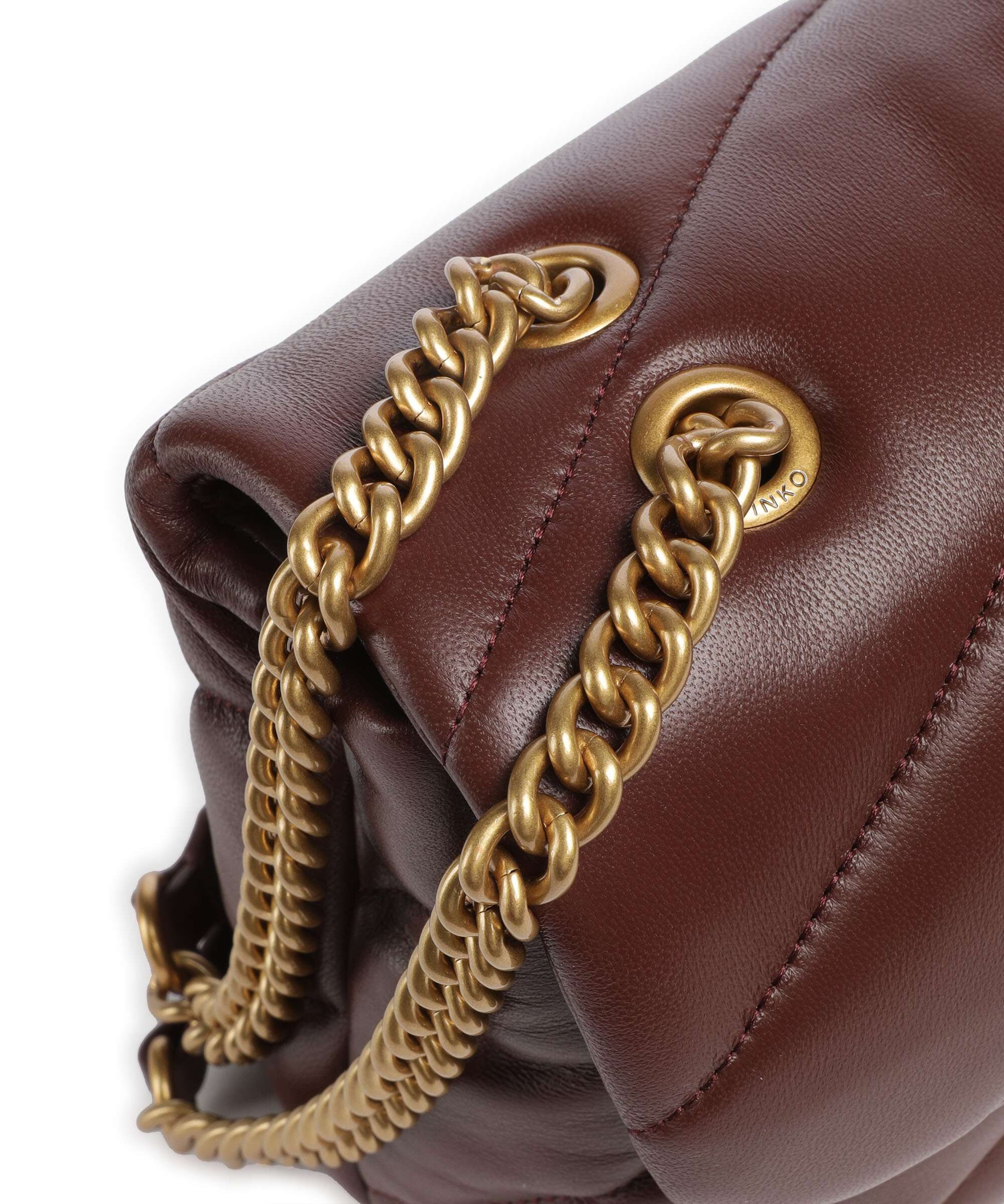 Pinko Love Puff Classic Torba na ramię rosso vino/antique gold - Image 5