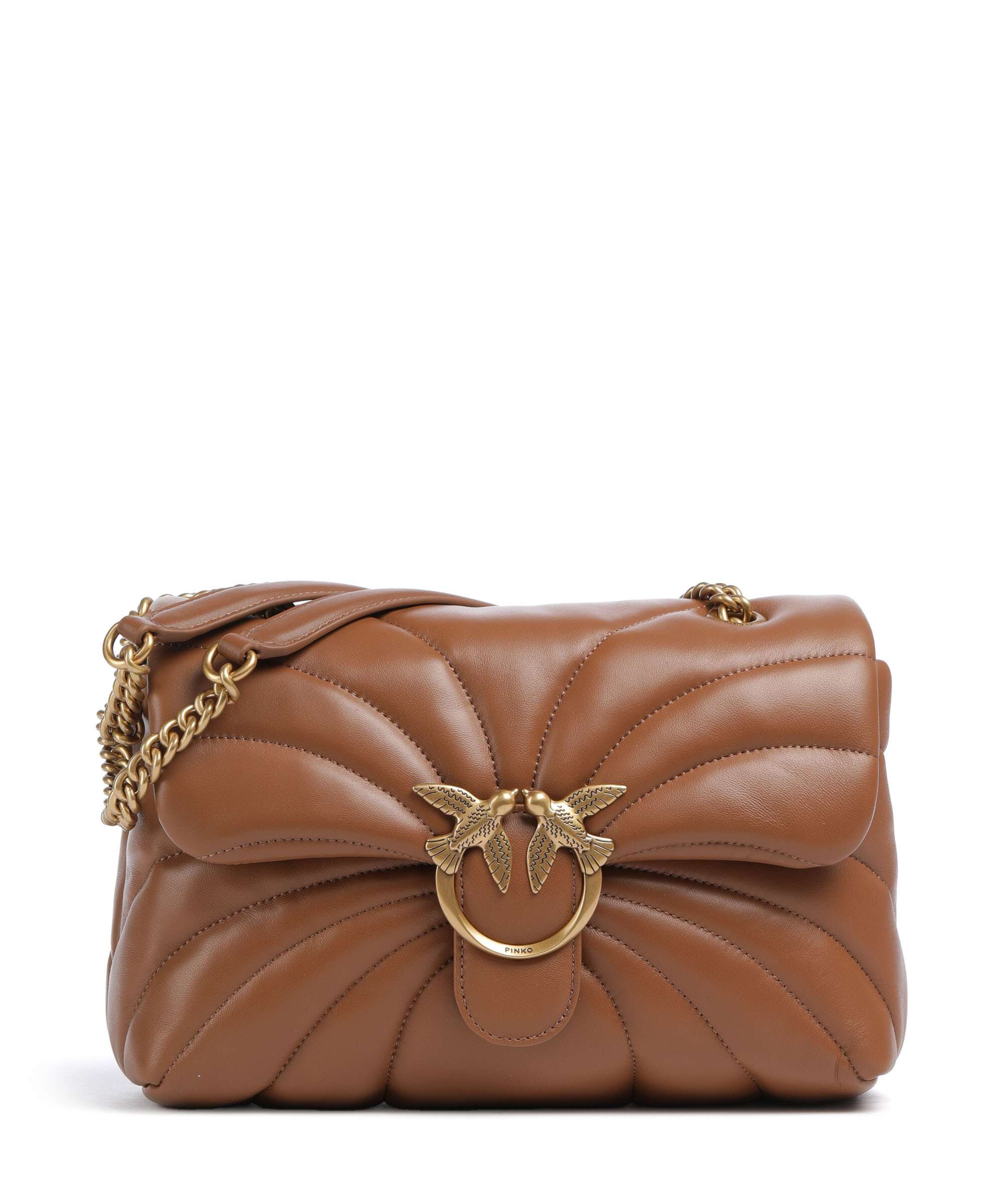 Pinko Love Puff Classic Torba na ramię marrone/leone/antique gold