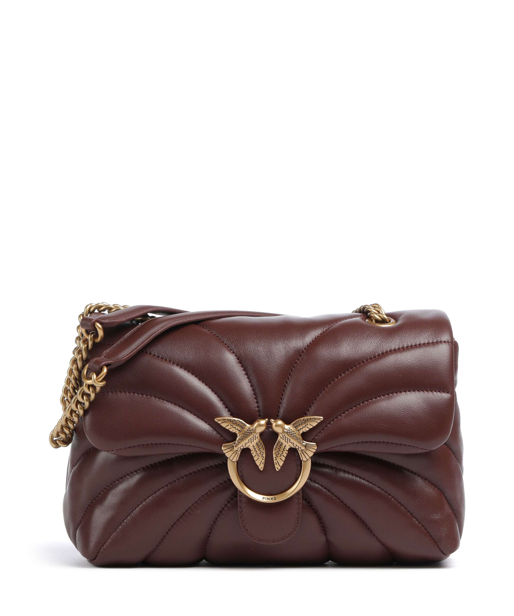 Pinko Love Puff Classic Torba na ramię burgundy wine/antique gold