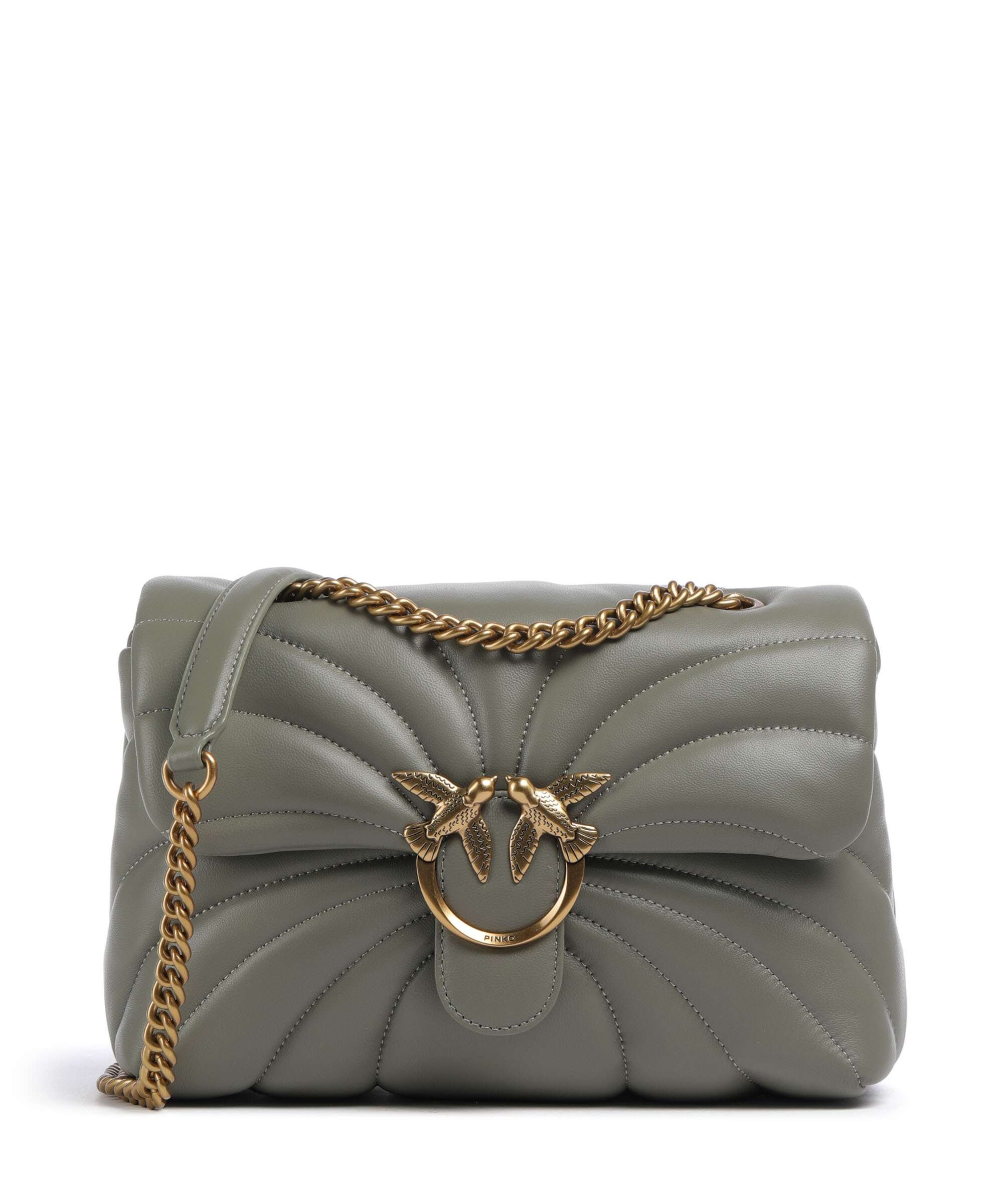 Pinko Love Puff Classic Torba na ramię verde vertiver/antique gold