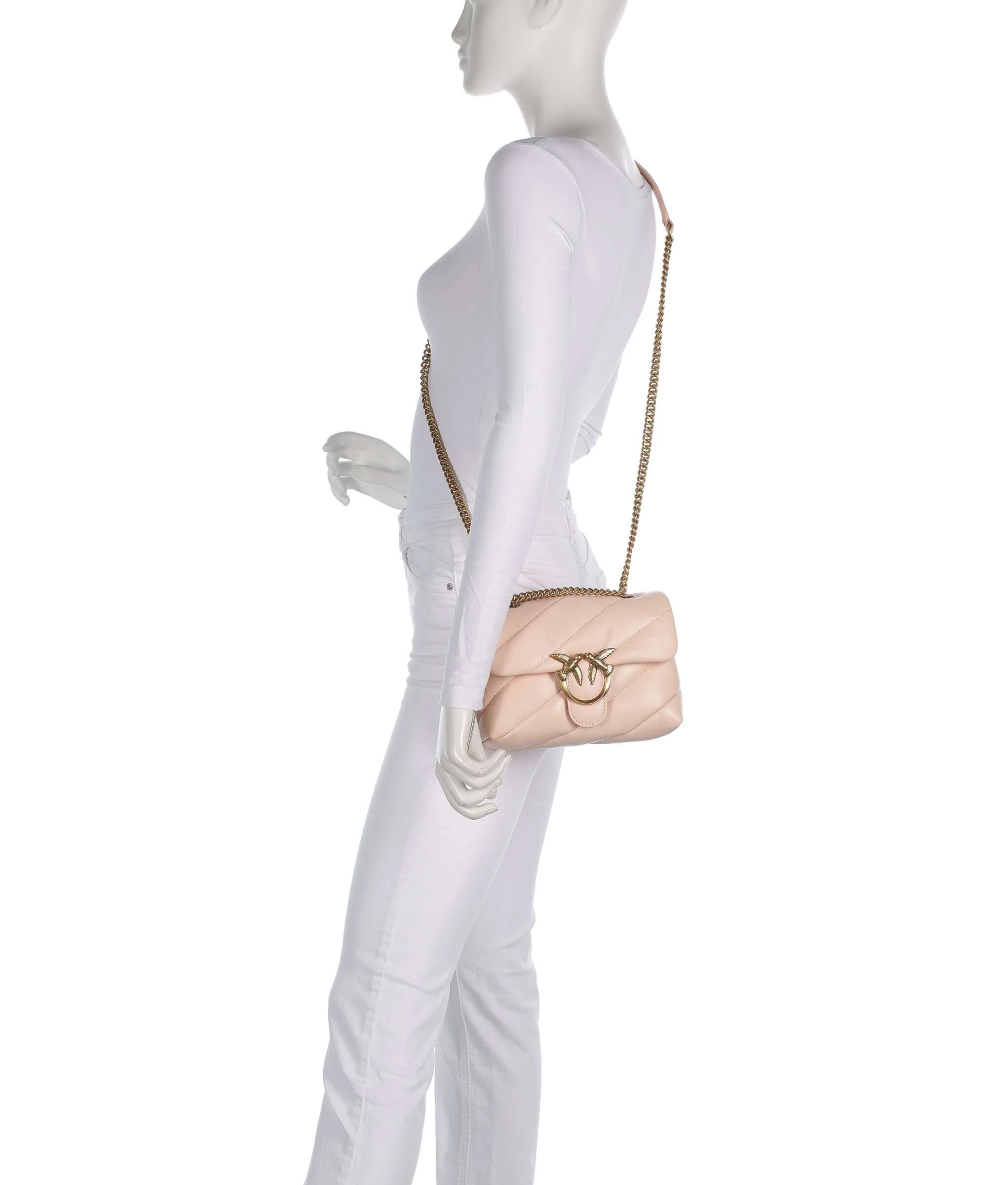 Pinko Love Puff Mini Torba na ramię light pink/antique gold - Image 3