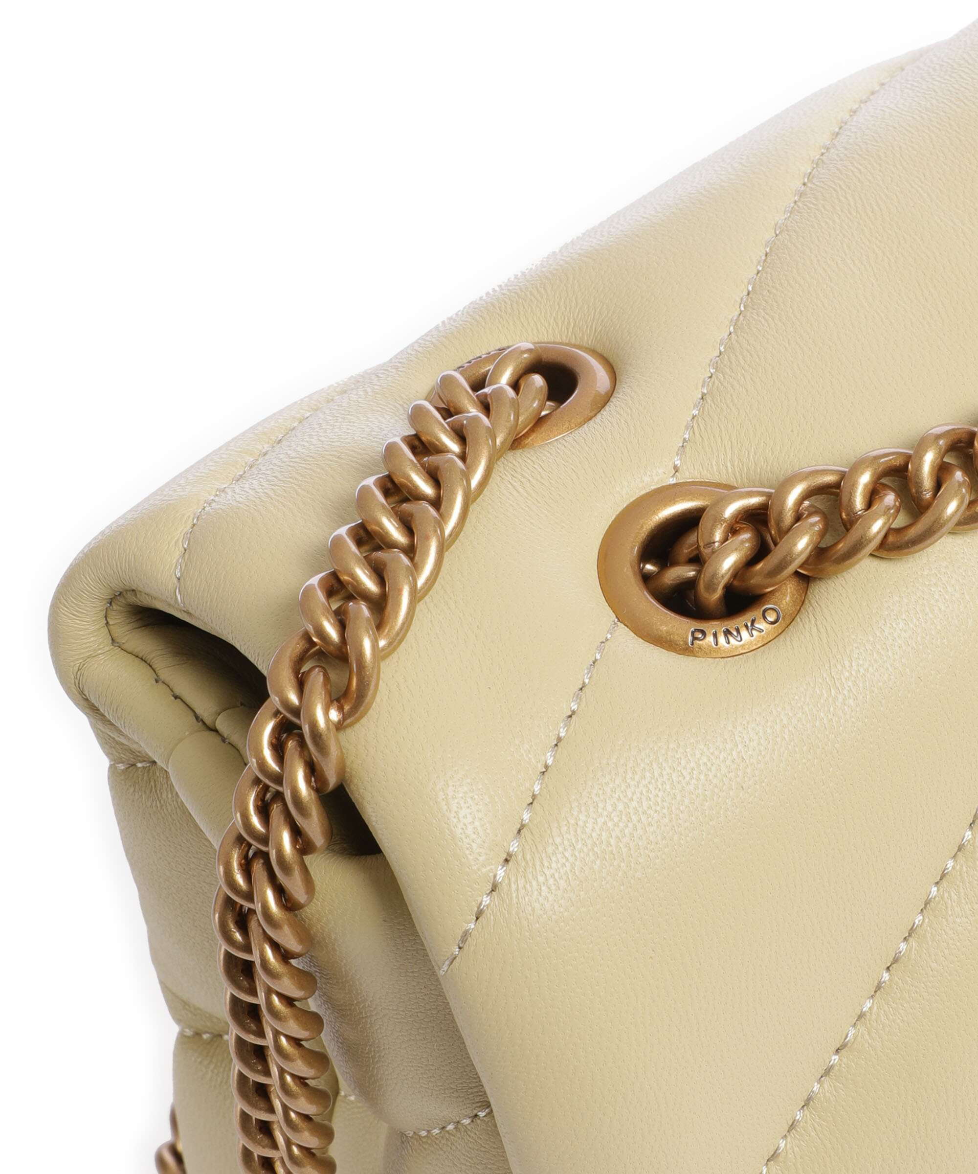 Pinko Love Puff Mini Torba na ramię giallo vaniglia/antique gold - Image 5