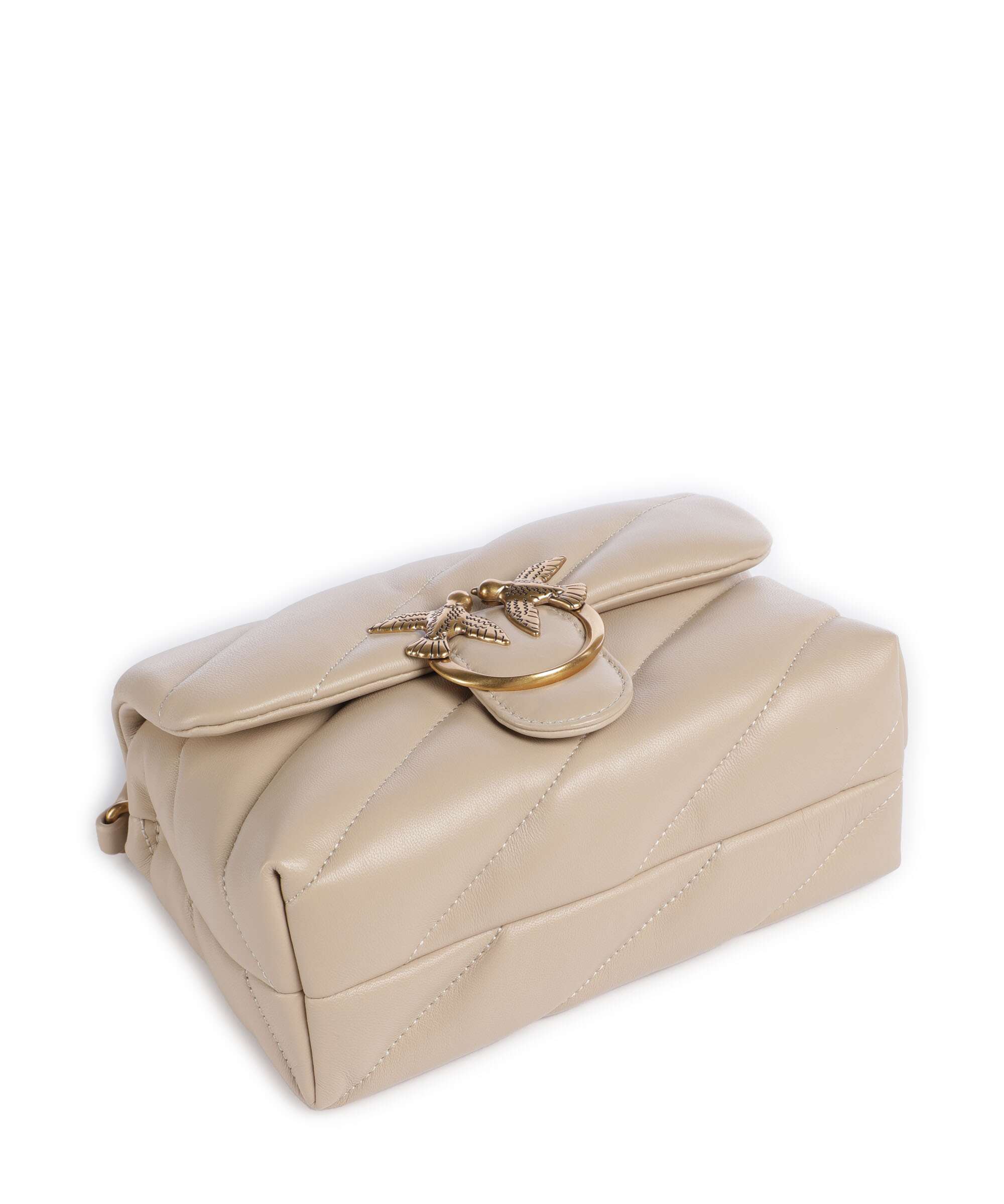 Pinko Love Puff Mini Torba na ramię beige/grigio fumo/antique gold - Image 6
