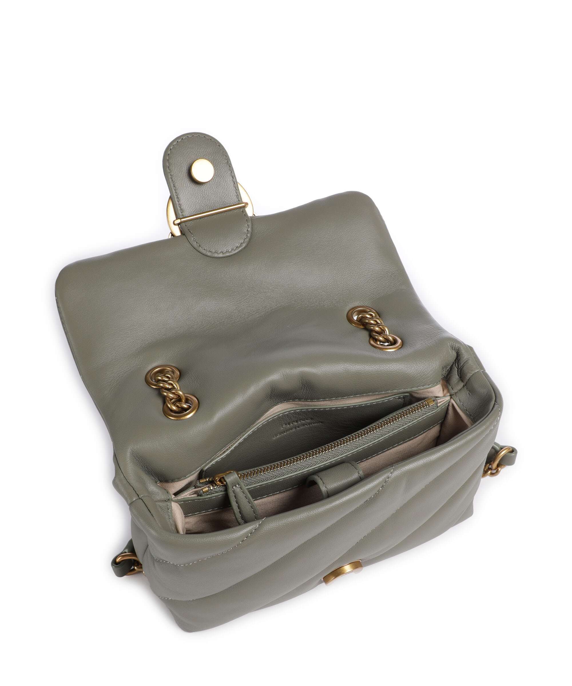 Pinko Love Puff Mini Torba na ramię verde vertiver/antique gold - Image 7