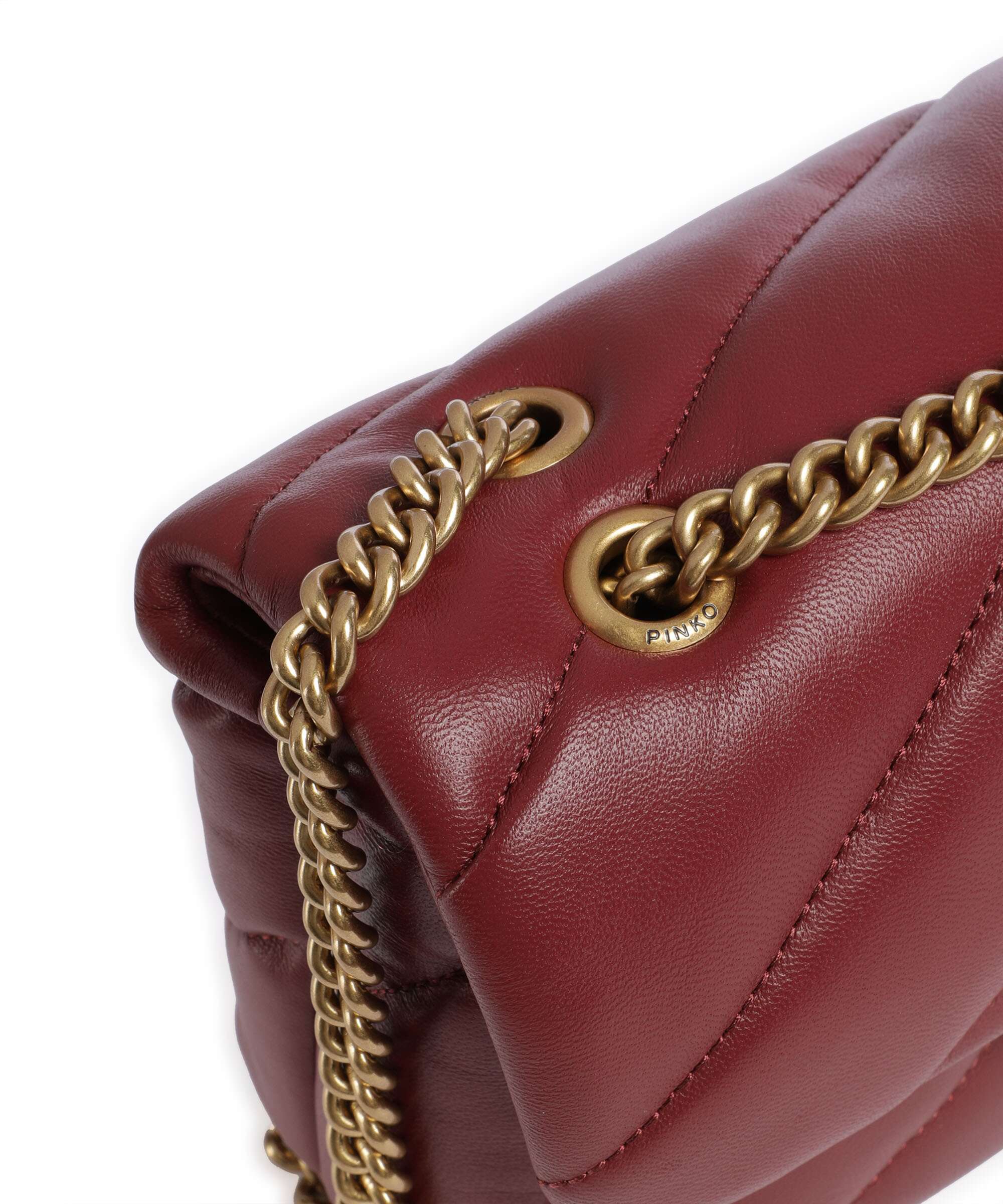 Pinko Love Puff Mini Torba na ramię bordeaux merlot/antique gold - Image 5
