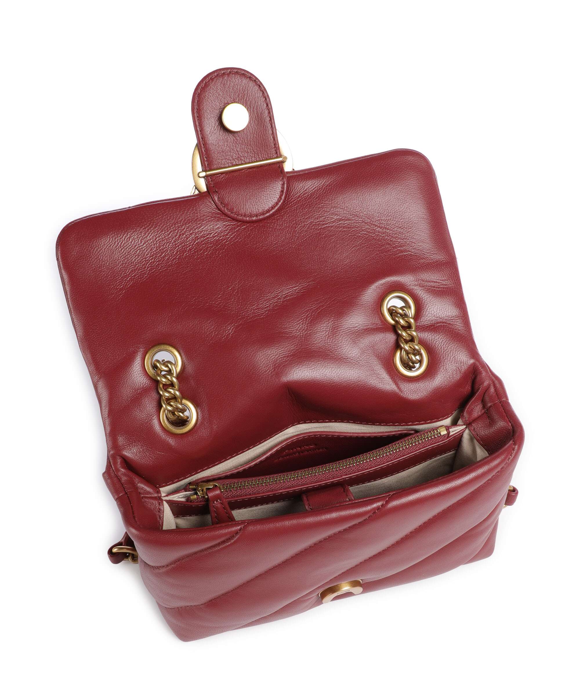 Pinko Love Puff Mini Torba na ramię bordeaux merlot/antique gold - Image 7