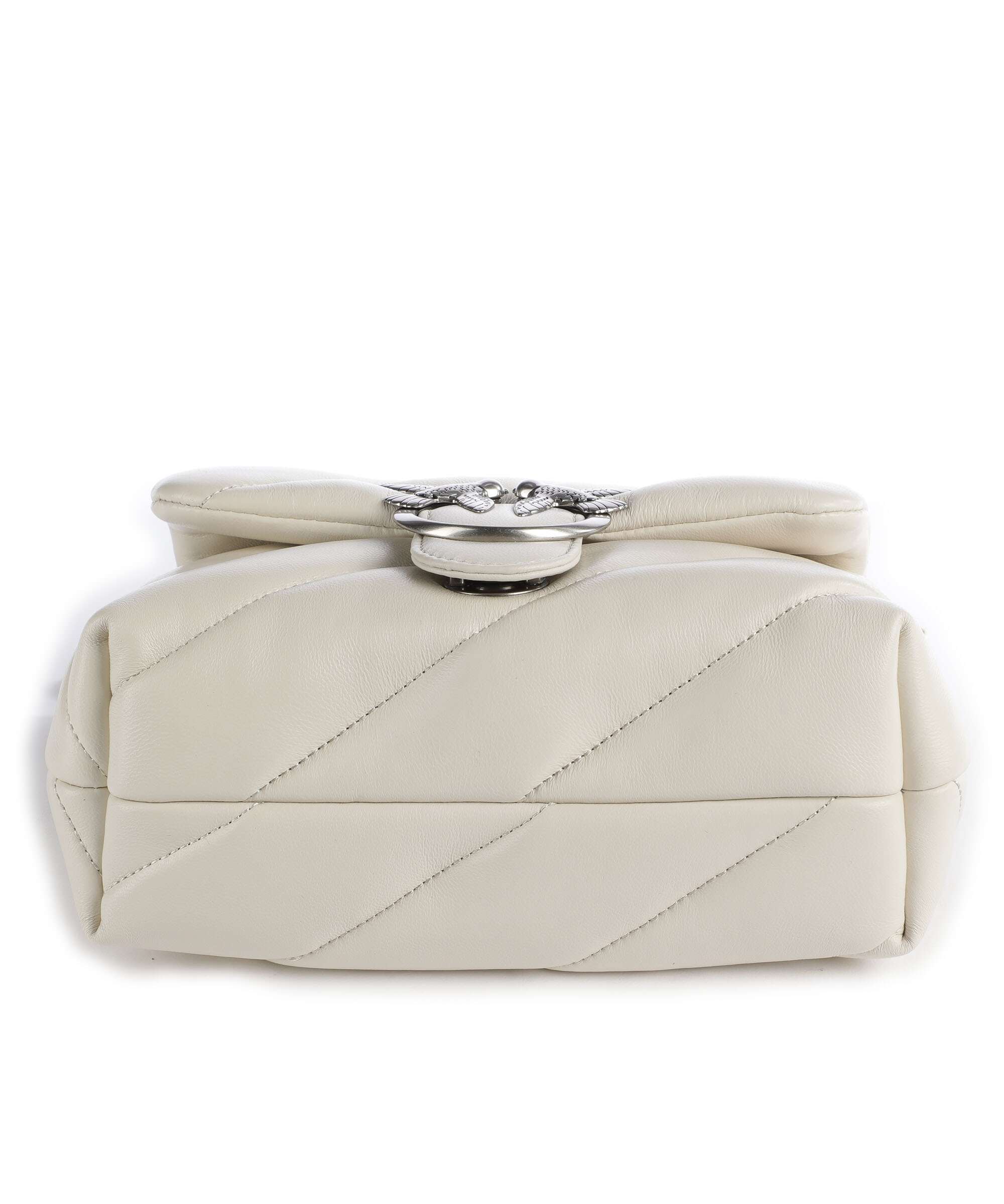 Pinko Love Puff Mini Torba na ramię bianco seta/old silver - Image 5