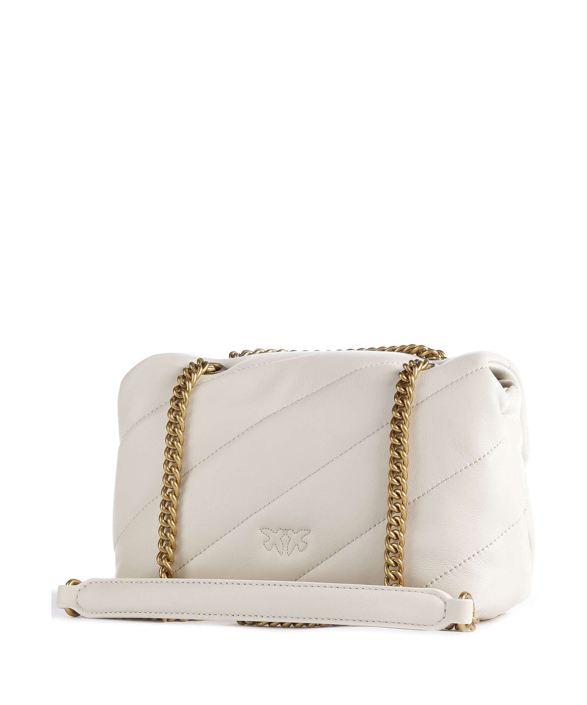 Pinko Love Puff Mini Torba na ramię bianco seta/antique gold - Image 2