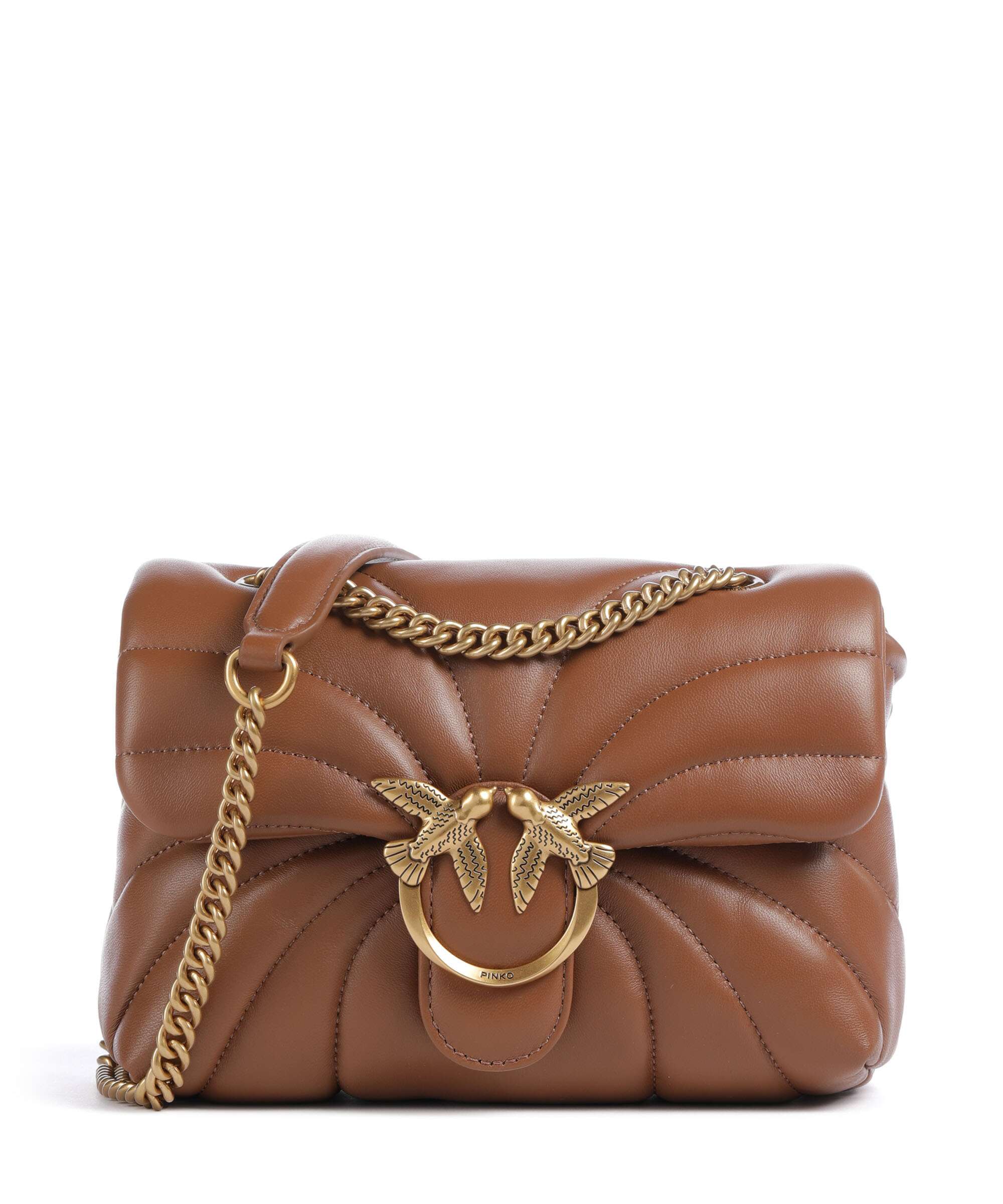 Pinko Love Puff Mini Torba na ramię marrone/leone/antique gold