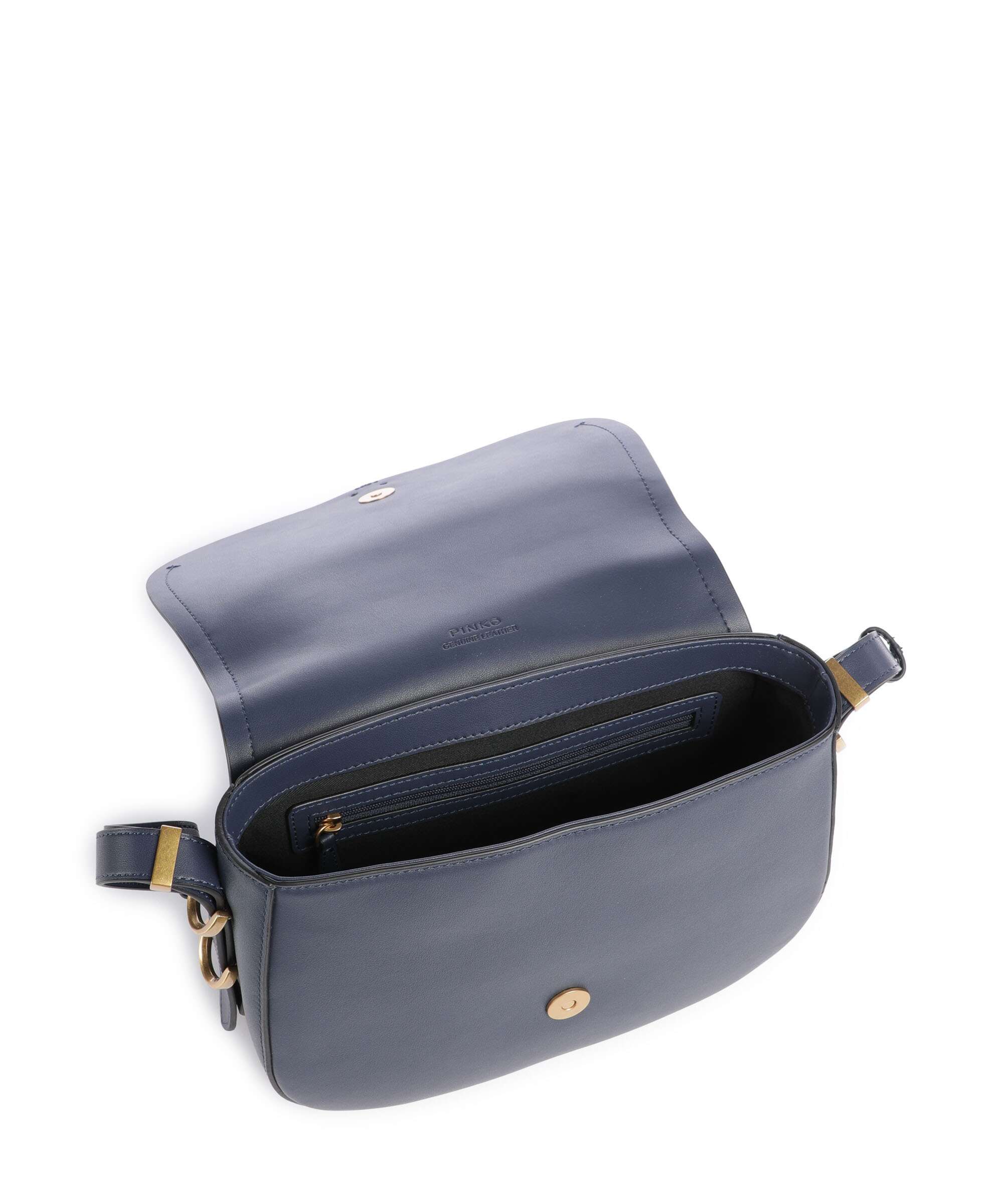 Pinko Saddle Classic Torba przez ramię blu indaco ombroso/antique gold - Image 6