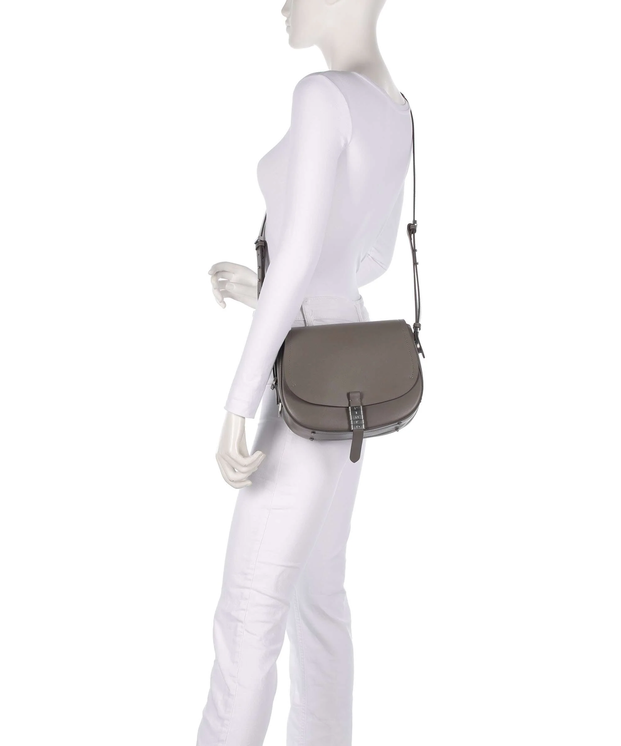 Pinko Saddle Classic Torba przez ramię grigio asfalto/matt silver - Image 3