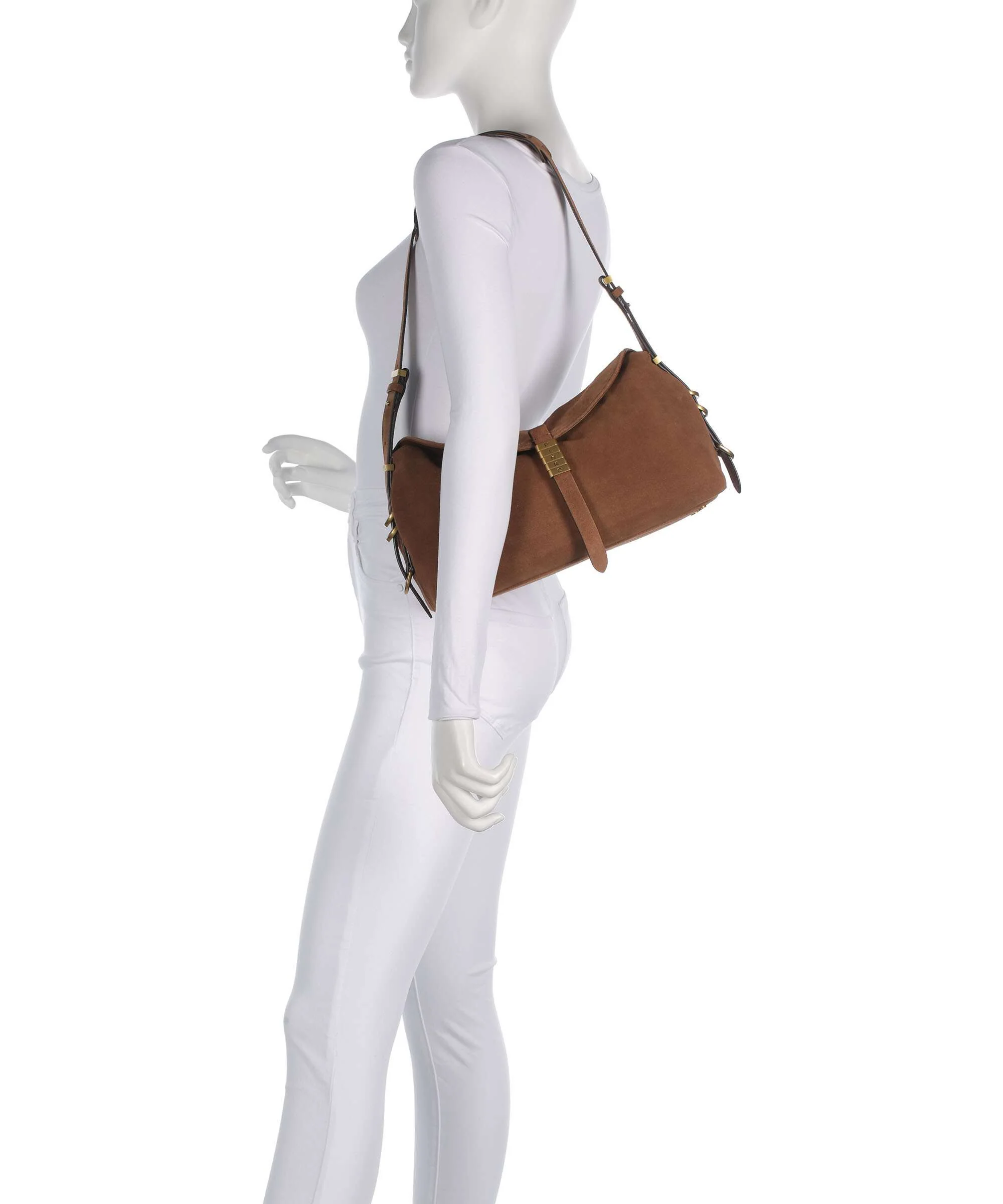 Pinko Saddle Classic Torebka worek marrone/leone/antique gold - Image 3