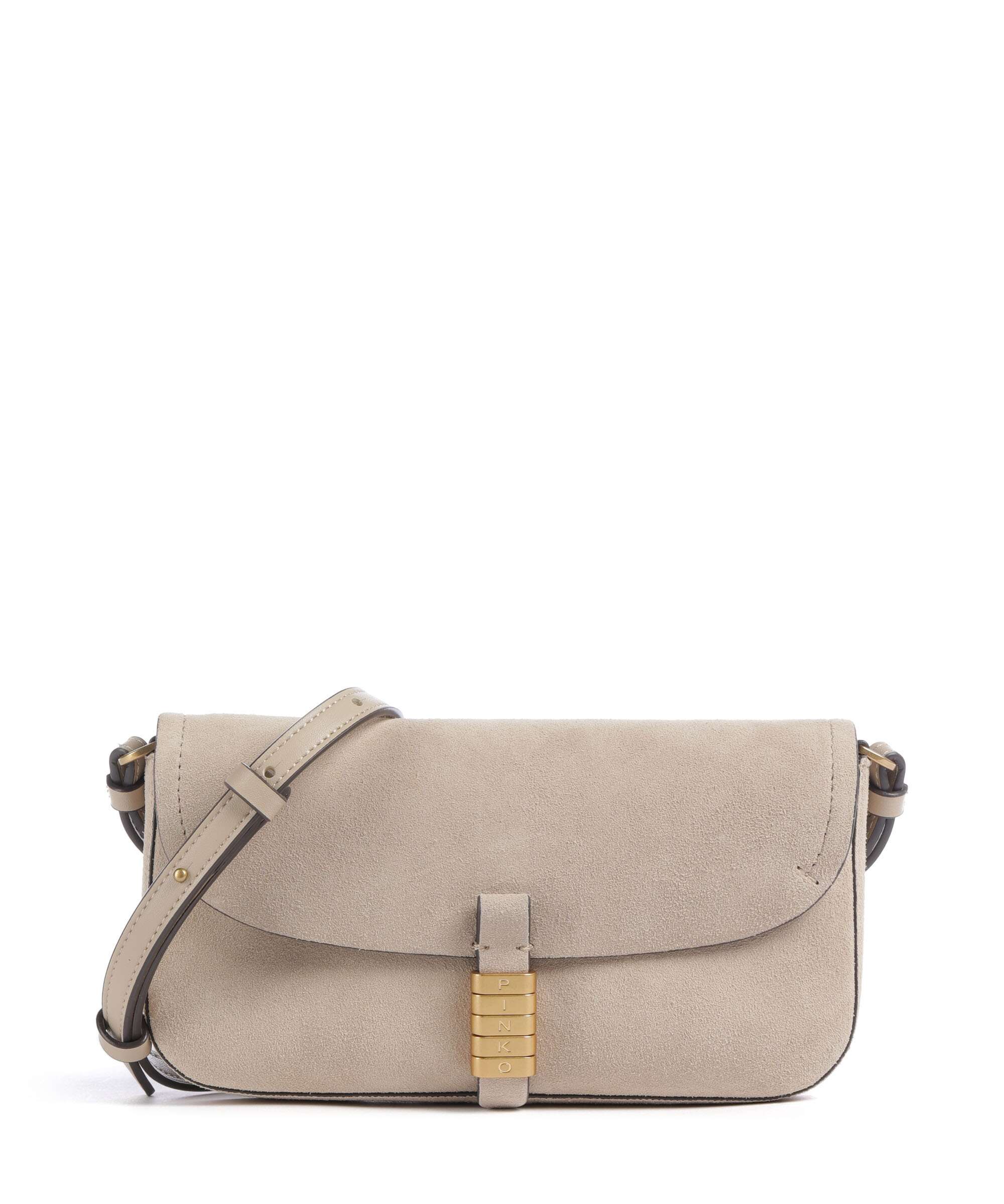 Pinko Saddle Flat Torba przez ramię beige/grigio fumo/antique gold