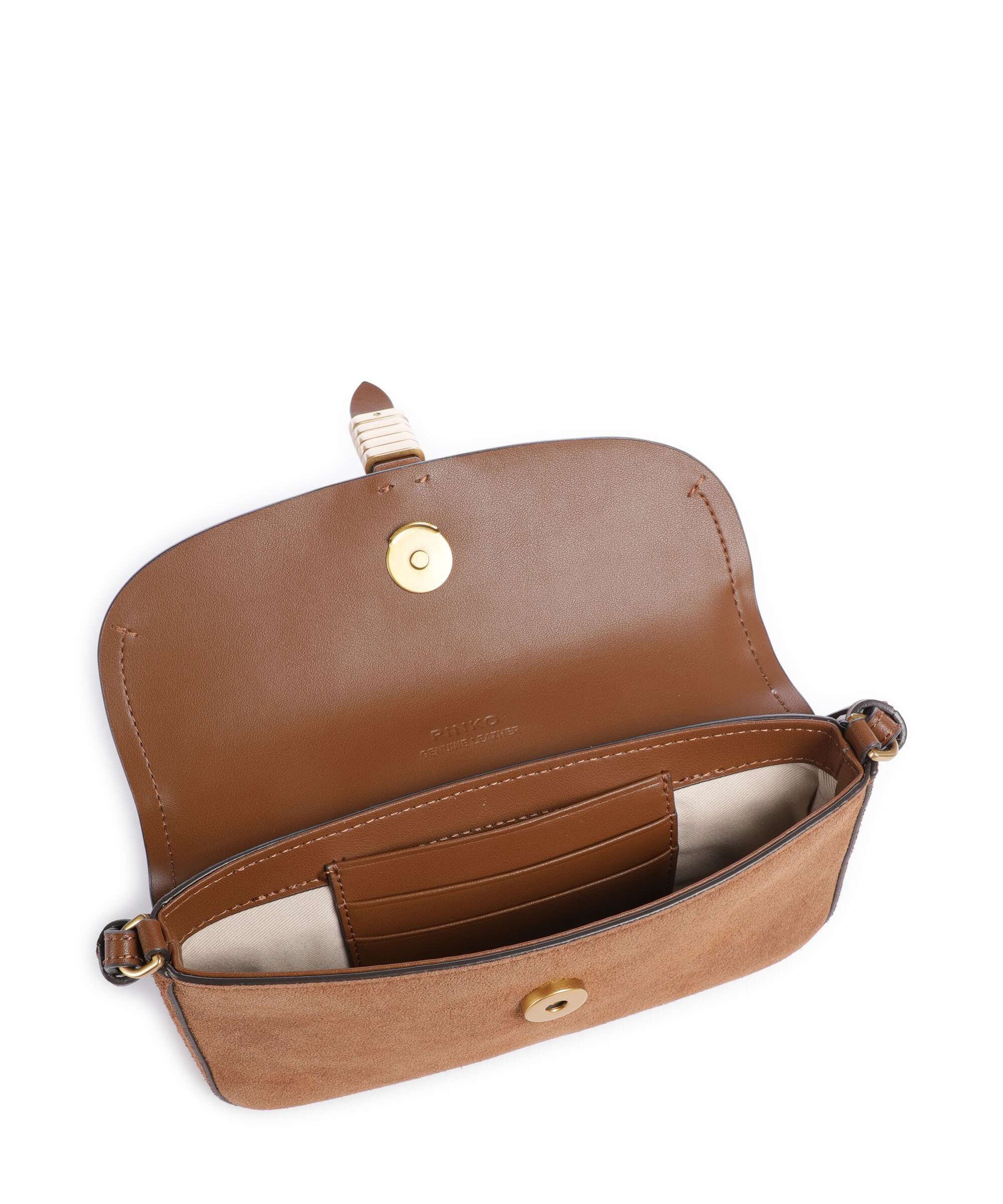 Pinko Saddle Flat Torba przez ramię marrone/leone/antique gold - Image 6
