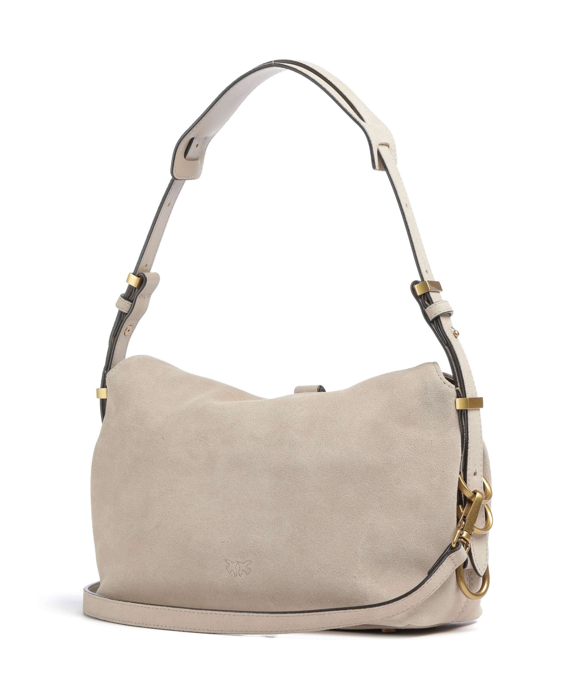 Pinko Saddle Horizontal Mini Torba na ramię beige/grigio fumo/antique gold - Image 2