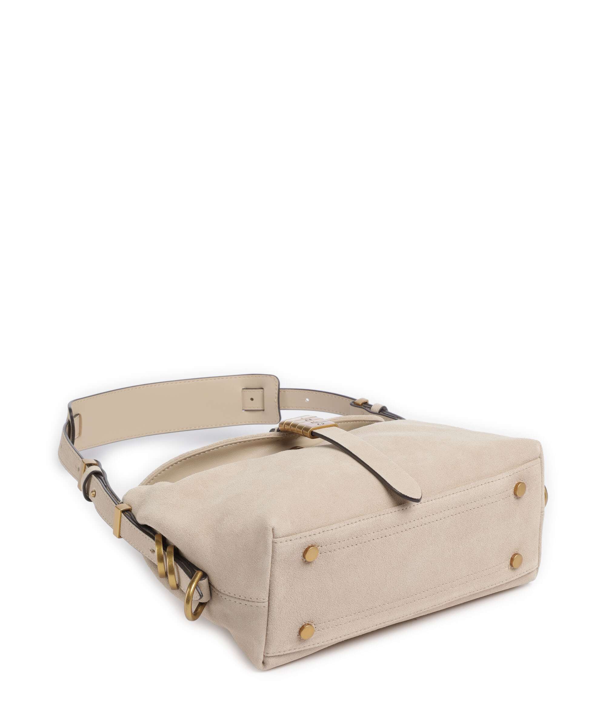 Pinko Saddle Horizontal Mini Torba na ramię beige/grigio fumo/antique gold - Image 4