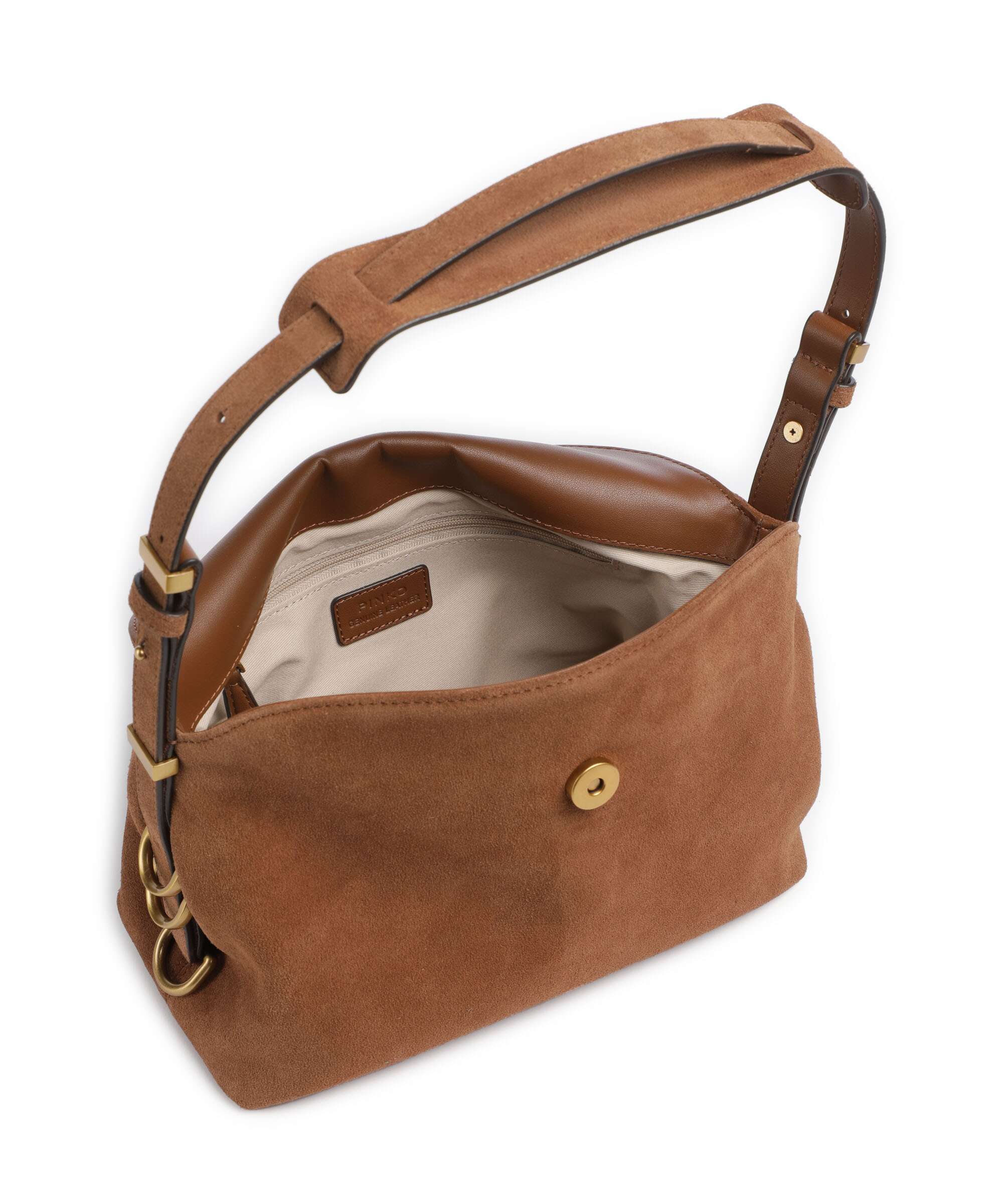 Pinko Saddle Horizontal Mini Torba na ramię marrone/leone/antique gold - Image 5