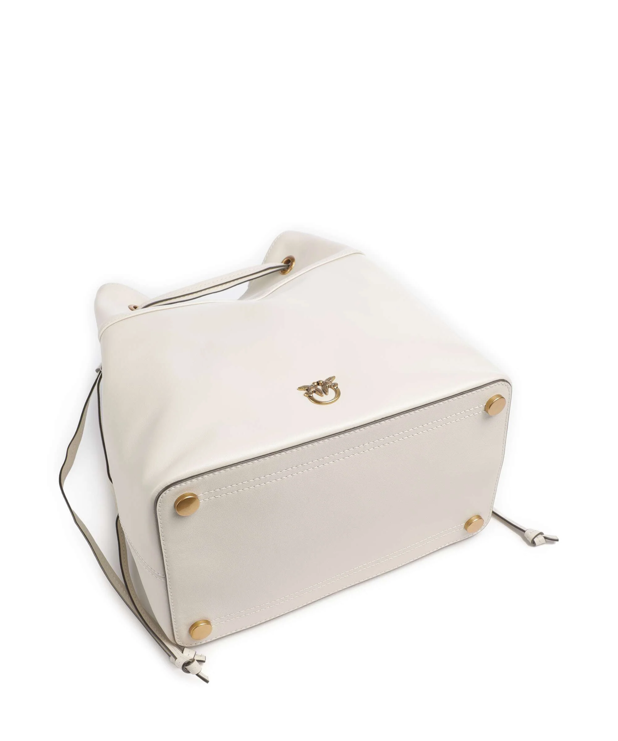 Pinko Secchiello Classic Torebka worek bianco seta/antique gold - Image 5