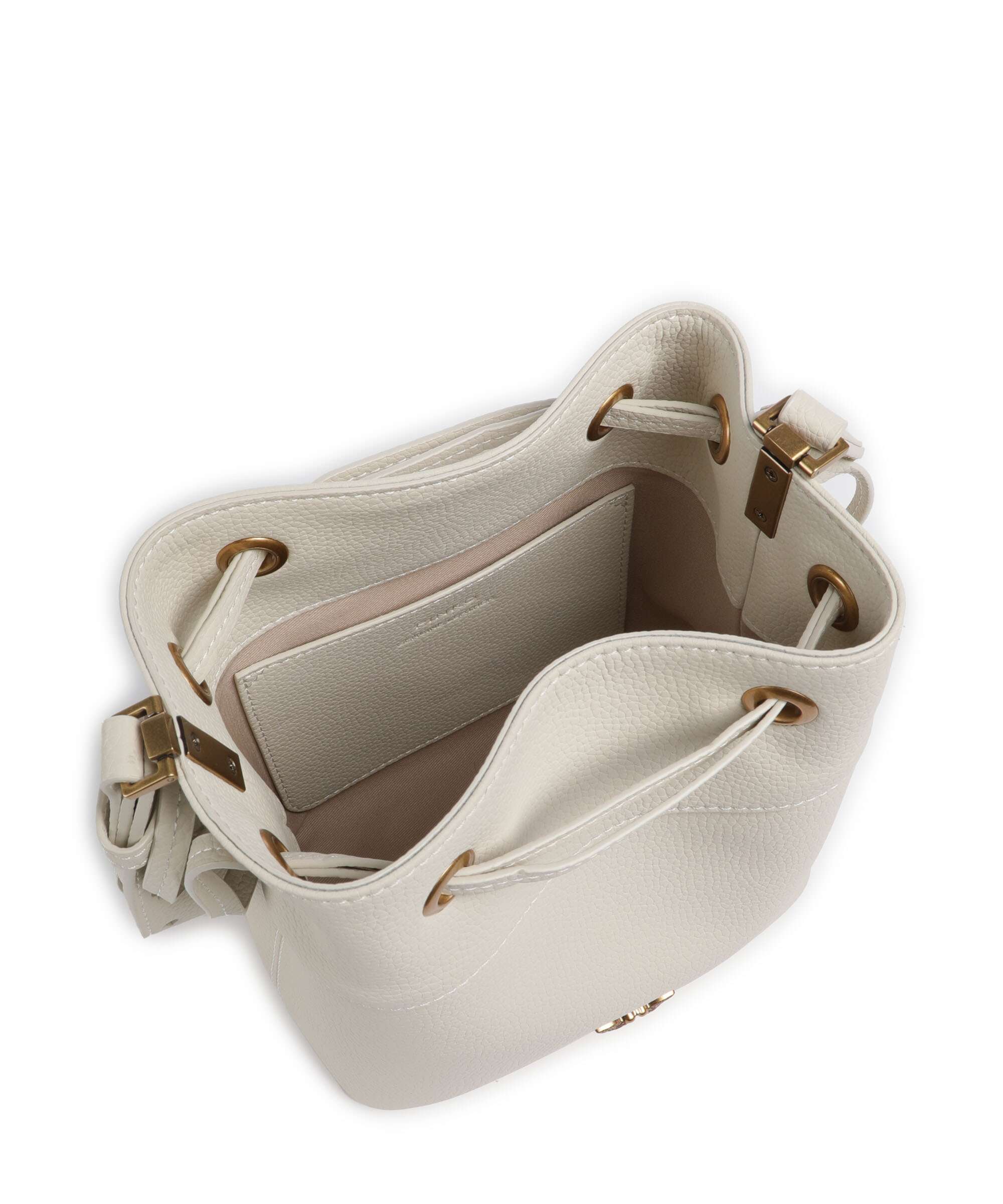 Pinko Secchiello Mini Torebka worek bianco seta/antique gold - Image 6