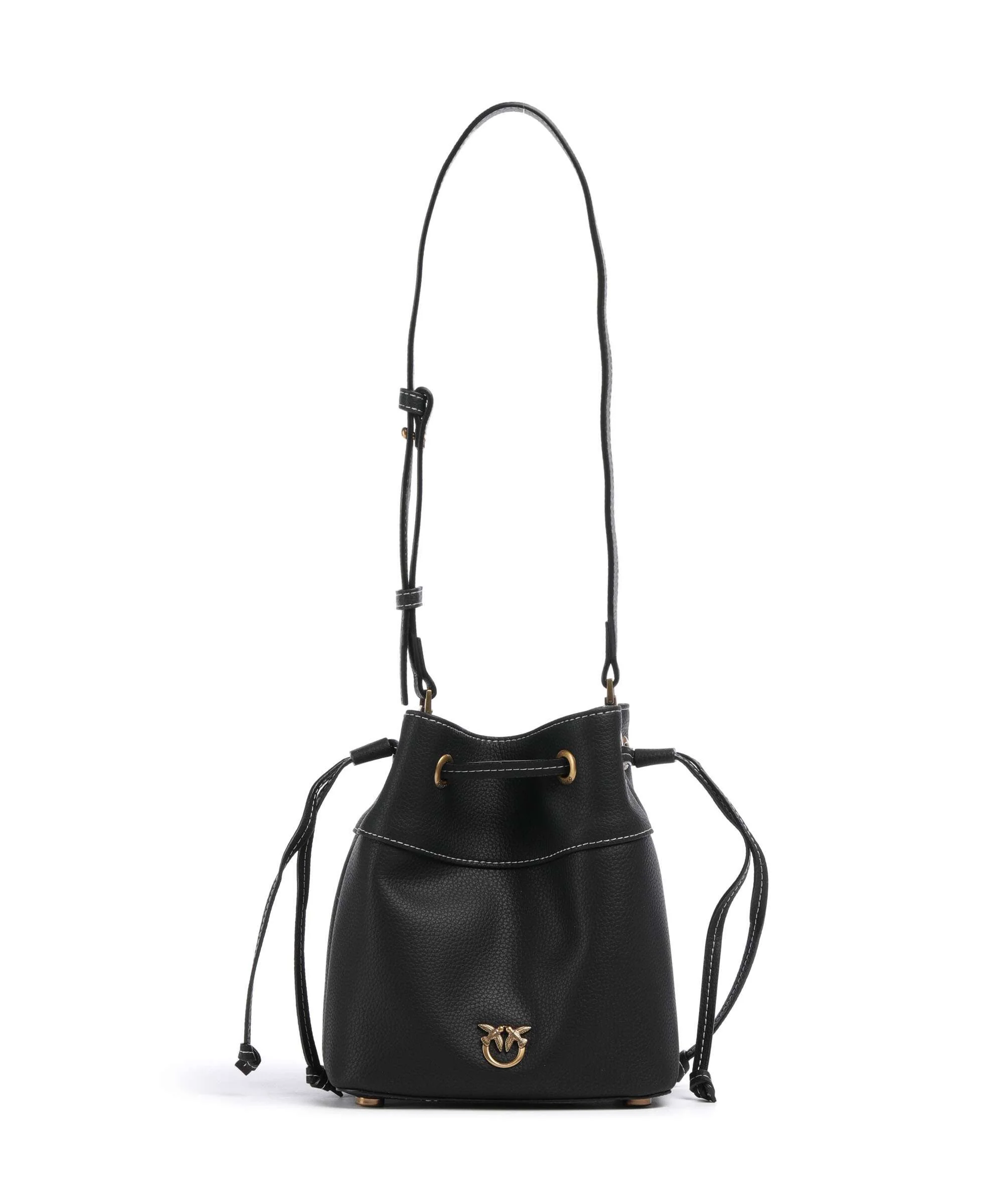 Pinko Secchiello Mini Torebka worek nero/antique gold