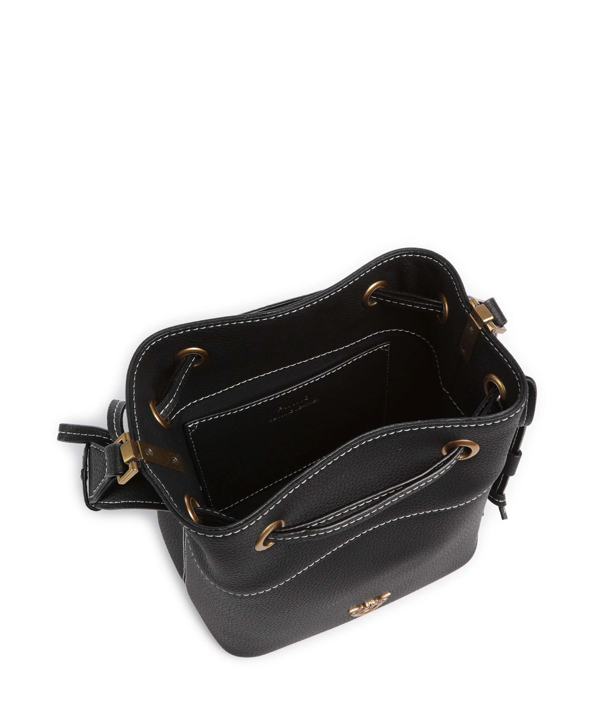 Pinko Secchiello Mini Torebka worek nero/antique gold - Image 6