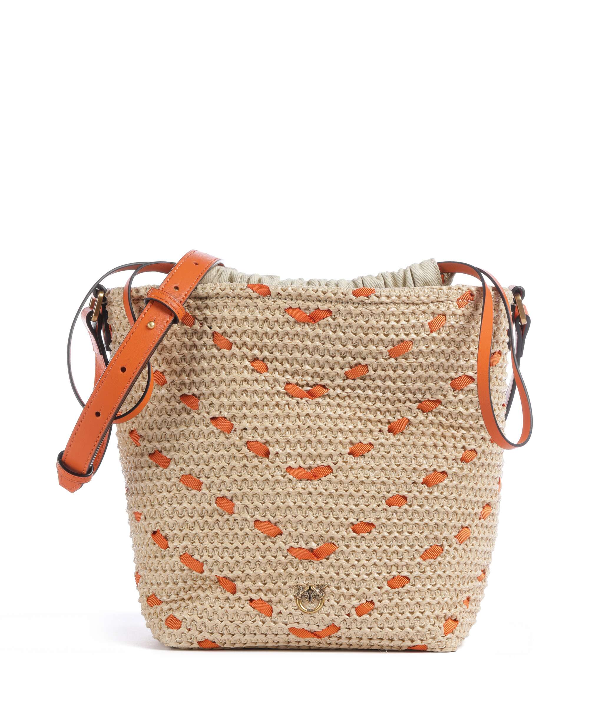 Pinko Torebka worek paglia/arancio/antique gold