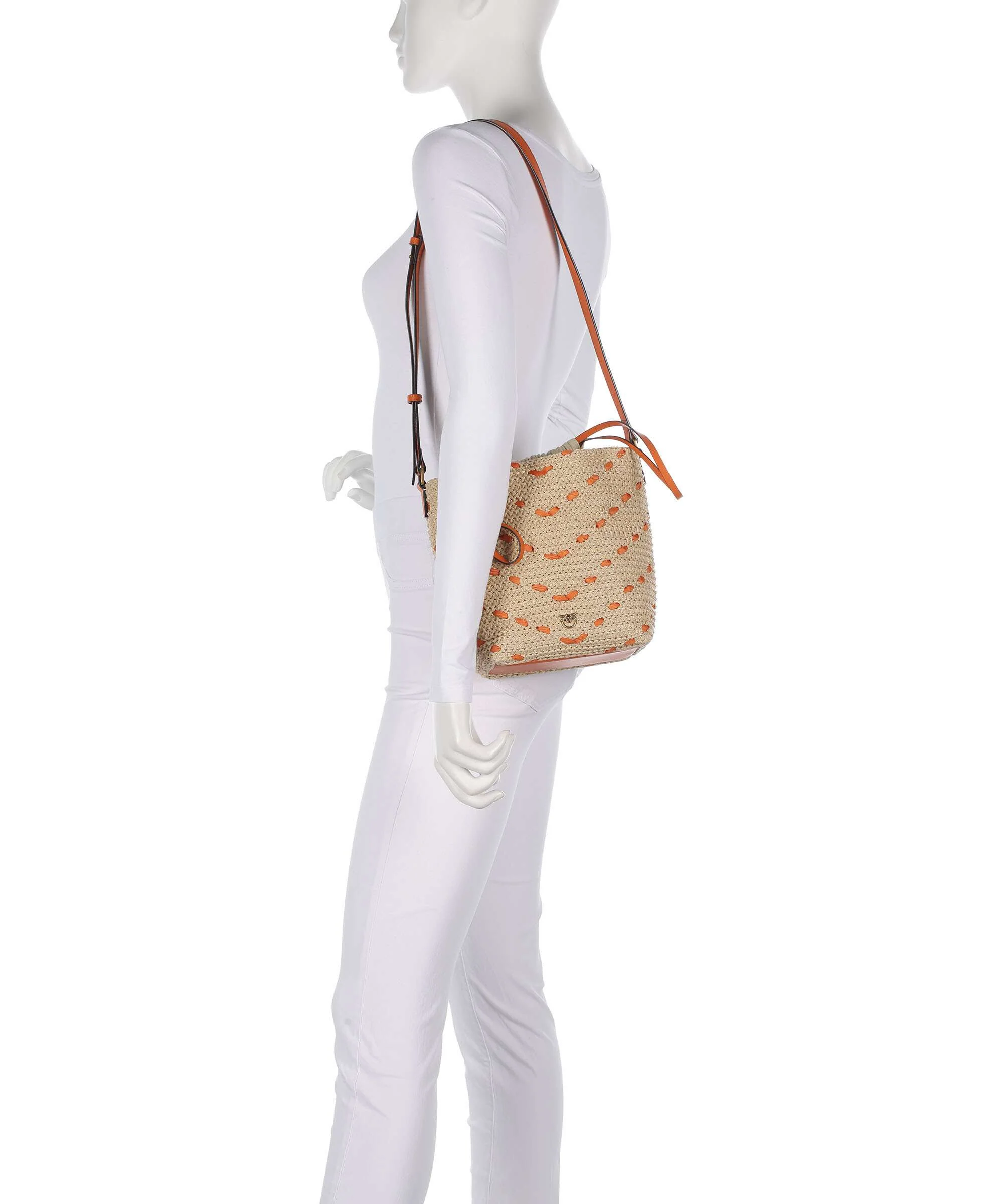 Pinko Torebka worek paglia/arancio/antique gold - Image 3