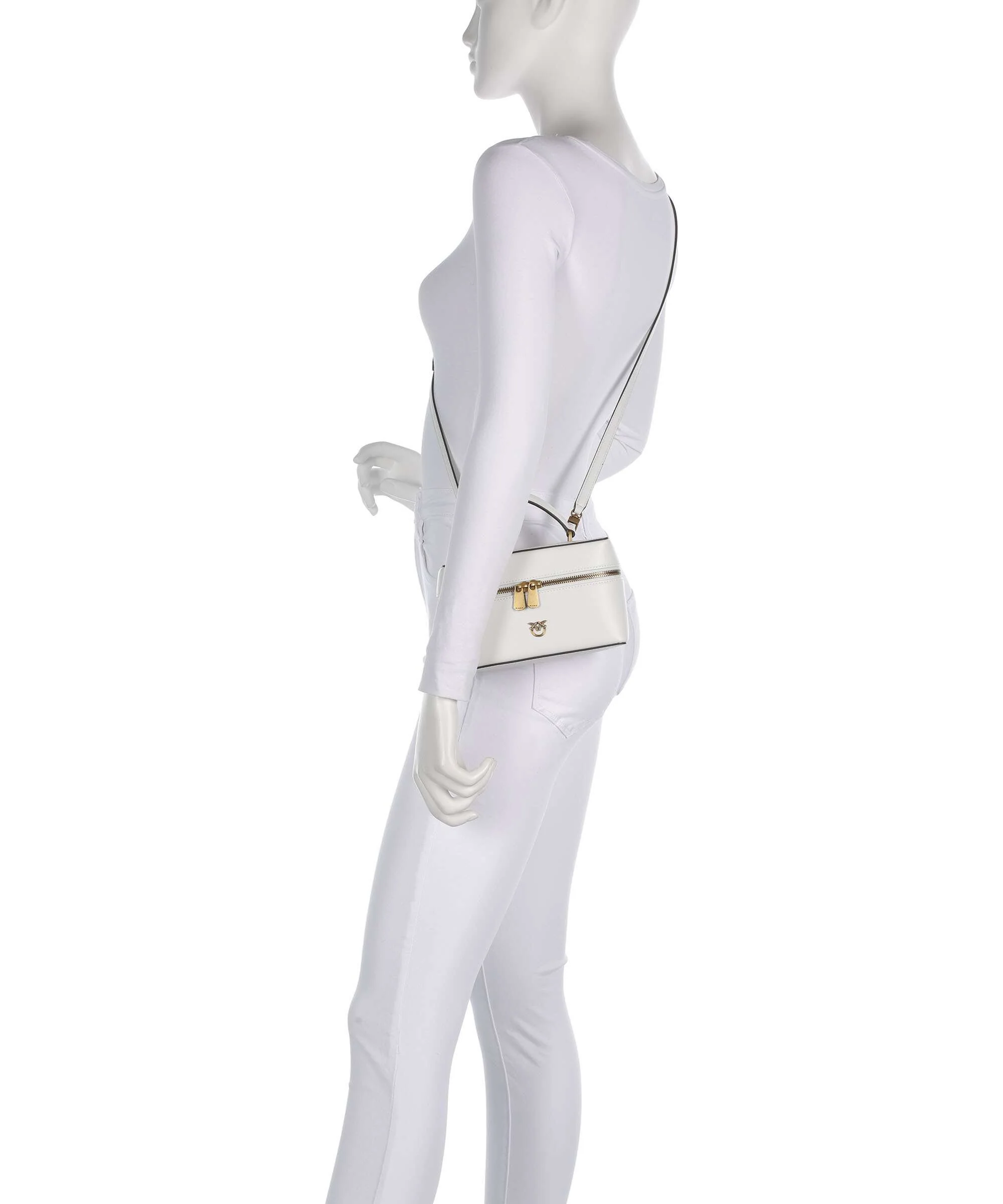 Pinko Vanity Mini Torba przez ramię bianco nembo/antique gold - Image 3