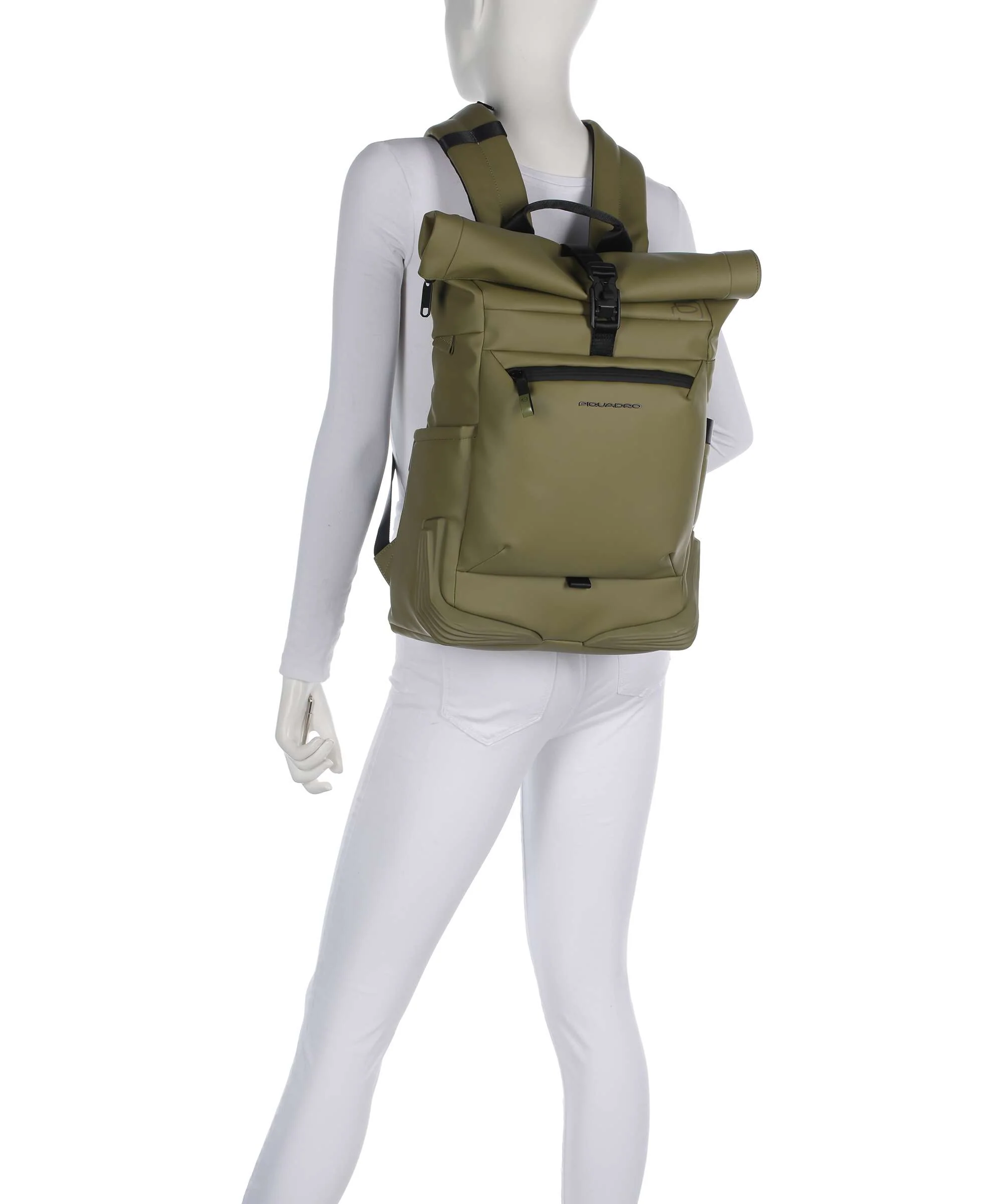 Piquadro Corner Special Plecak z rolowanym zamknięciem light green - Image 3