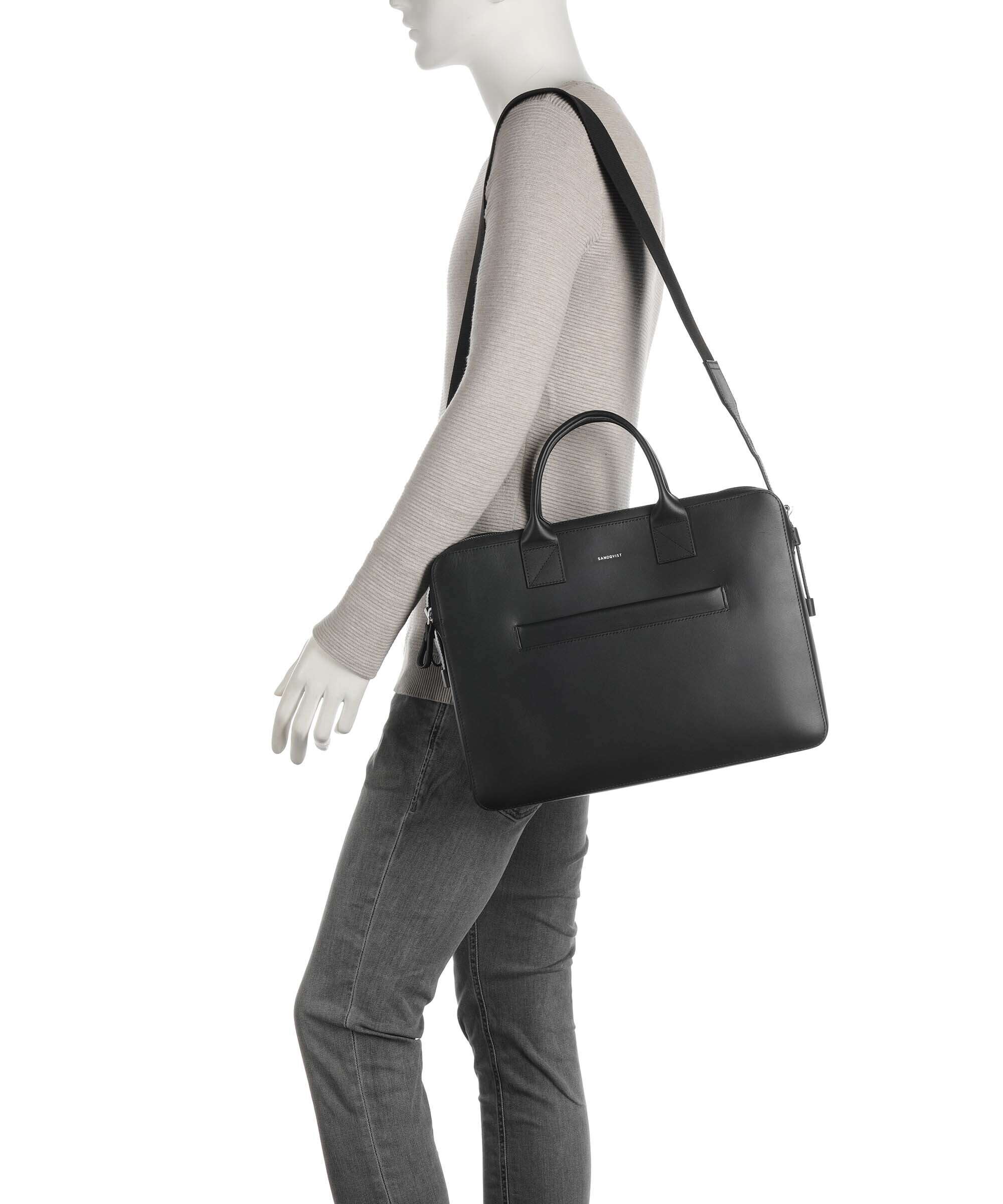 Sandqvist Leather Classics Seth Aktówka black - Image 3