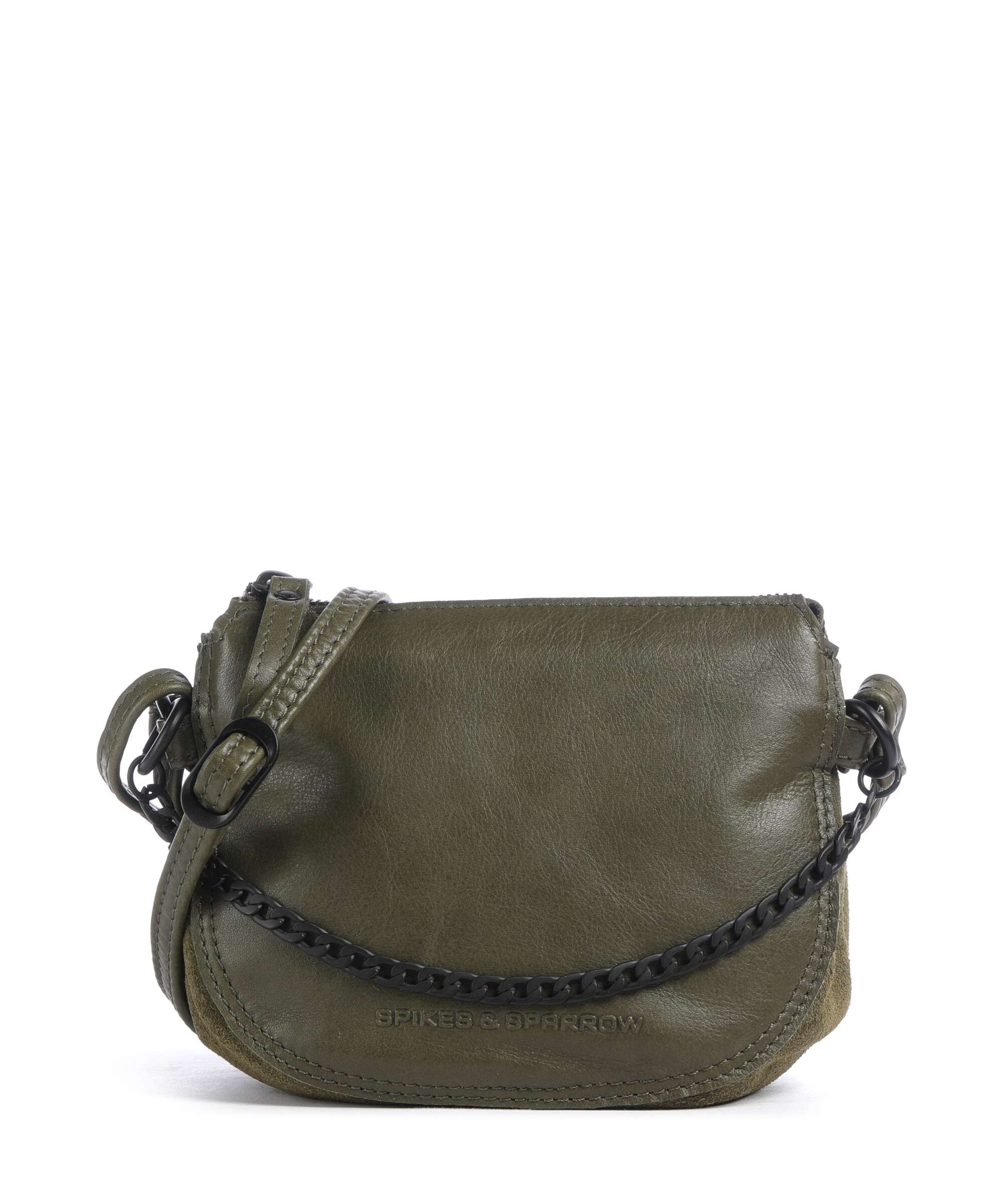 Spikes & Sparrow Suede Mix Delaine Torba przez ramię green