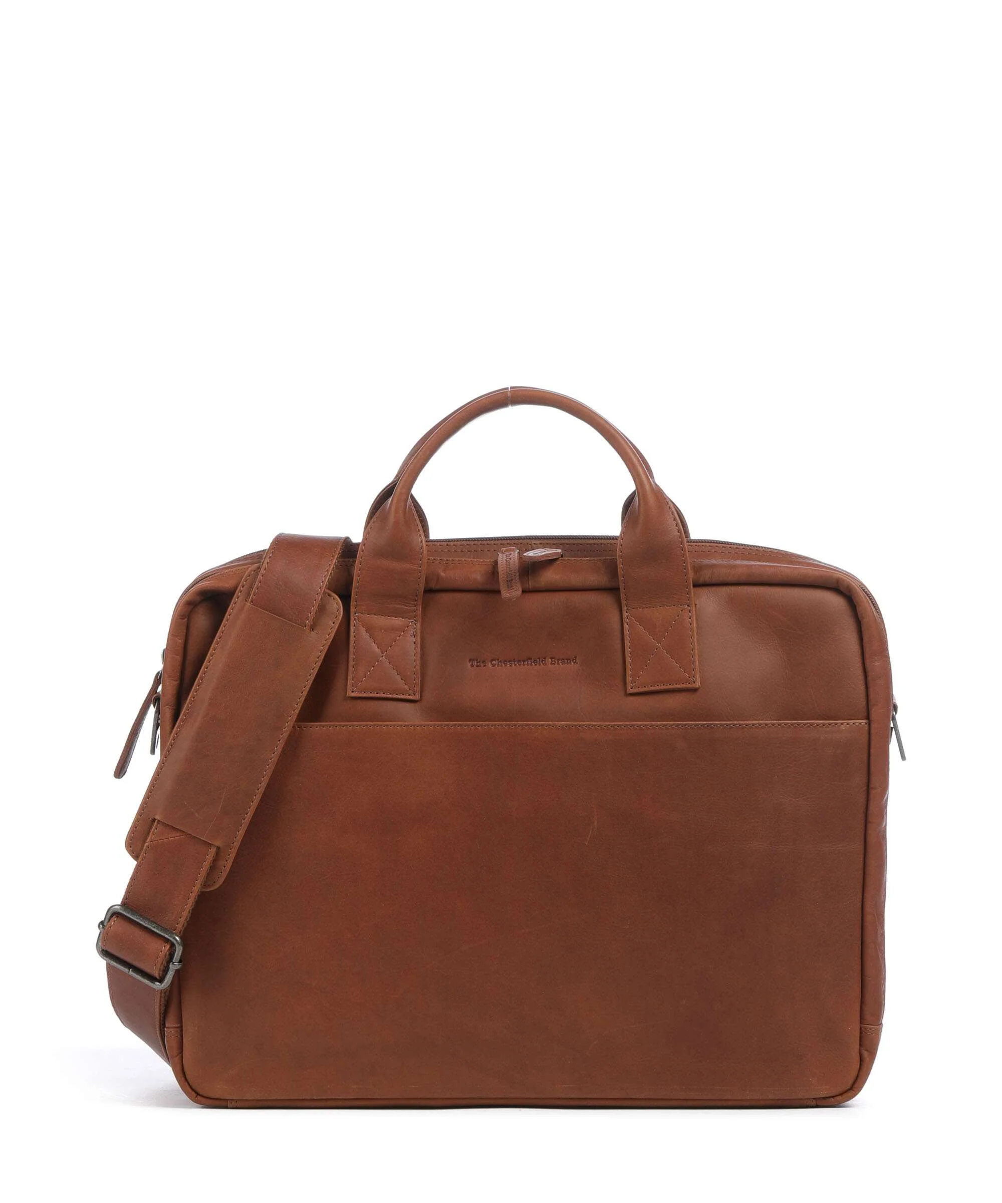 The Chesterfield Brand Cow Wax Pull Up Frazer Aktówka cognac