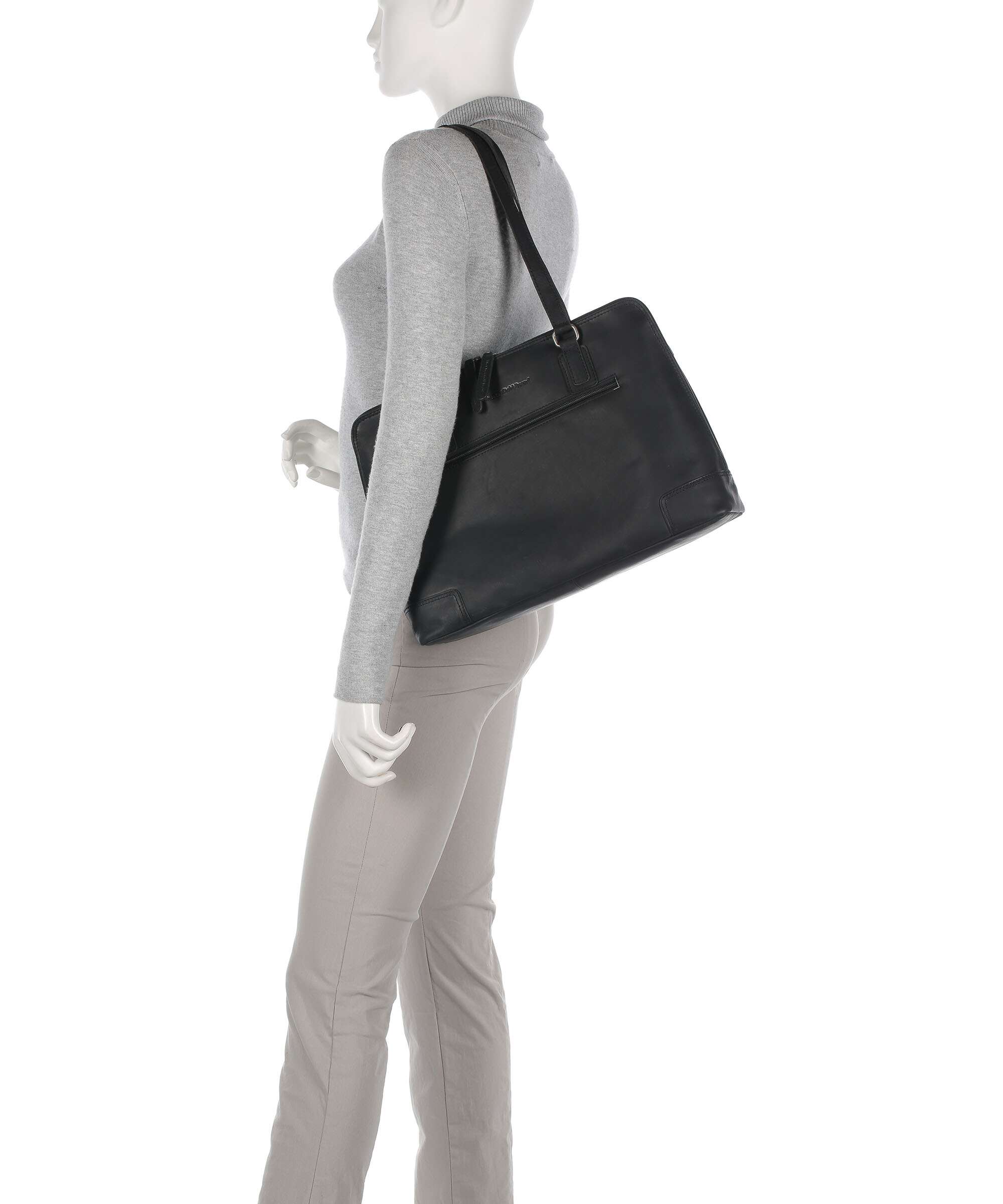The Chesterfield Brand Cow Wax Pull Up Lugano Torba na zakupy black - Image 3