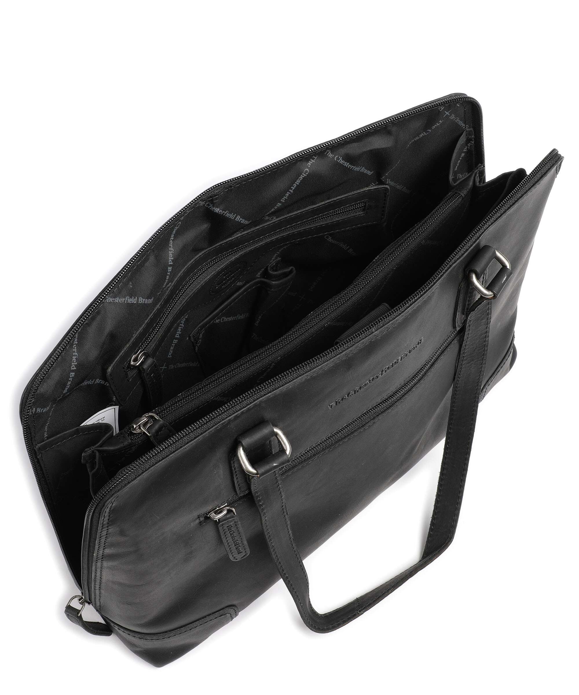 The Chesterfield Brand Cow Wax Pull Up Lugano Torba na zakupy black - Image 6