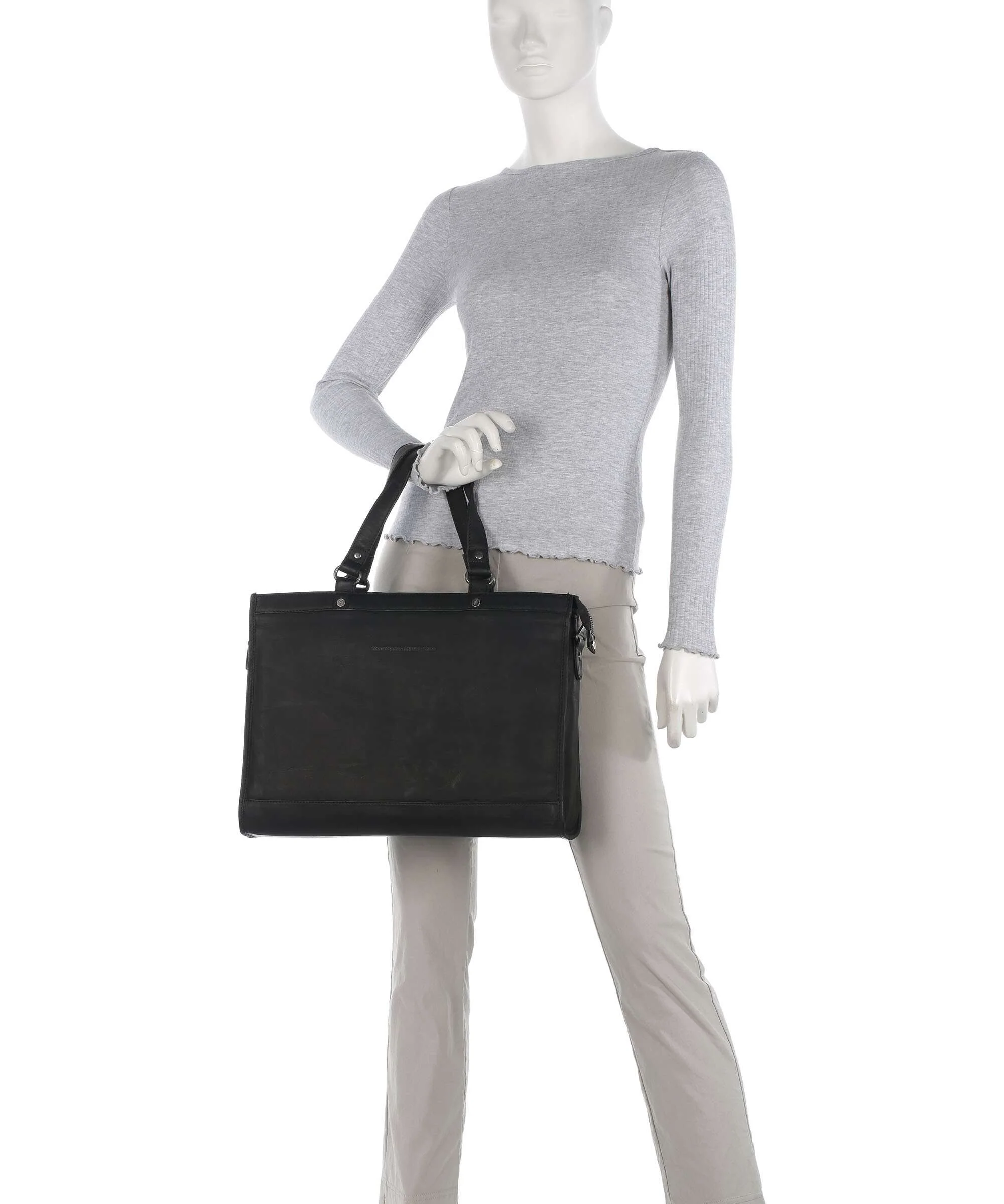 The Chesterfield Brand Cow Wax Pull Up Manly Torba na zakupy black - Image 3