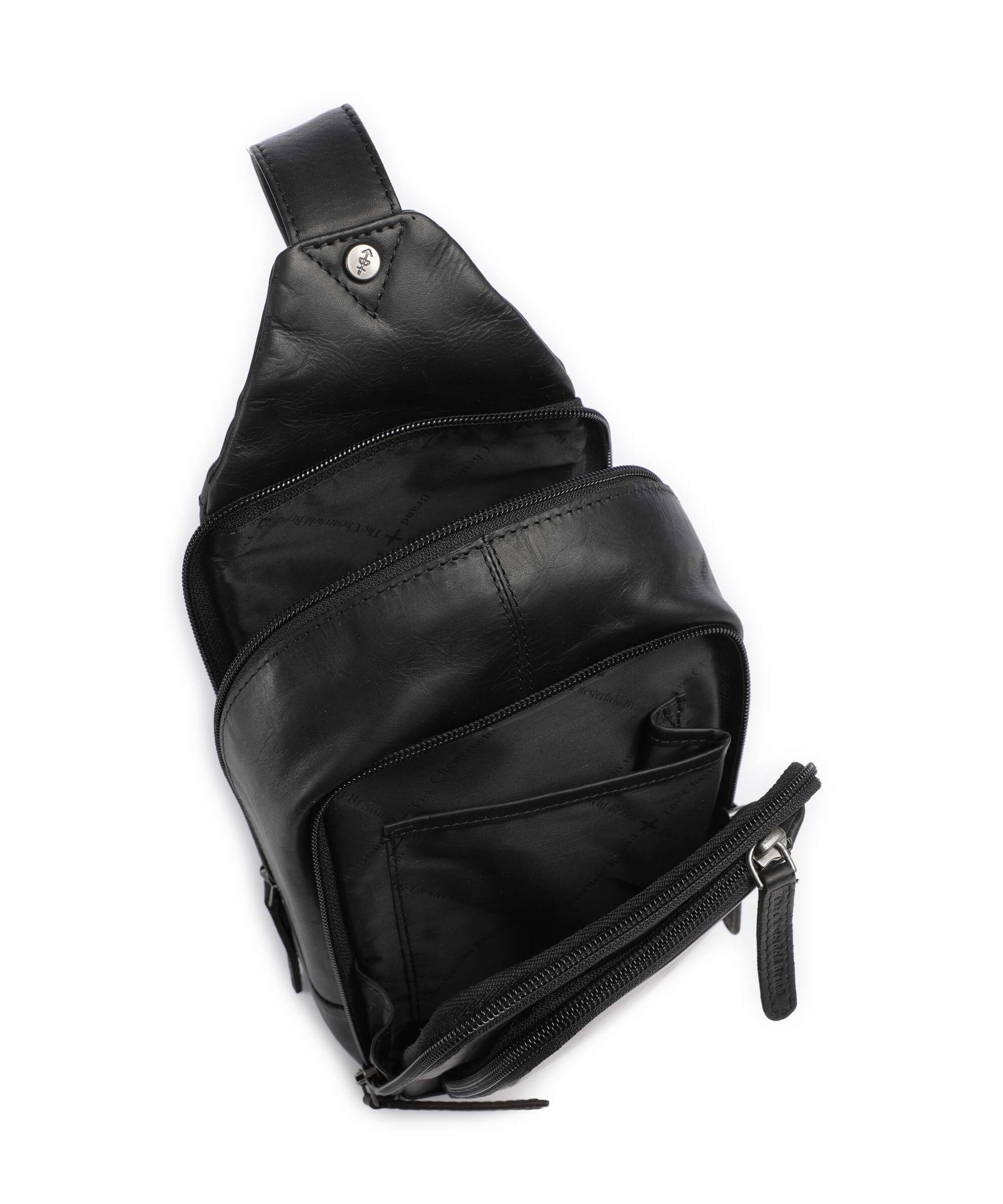 The Chesterfield Brand Cow Wax Pull Up Riga Plecak na jedno ramię black - Image 6